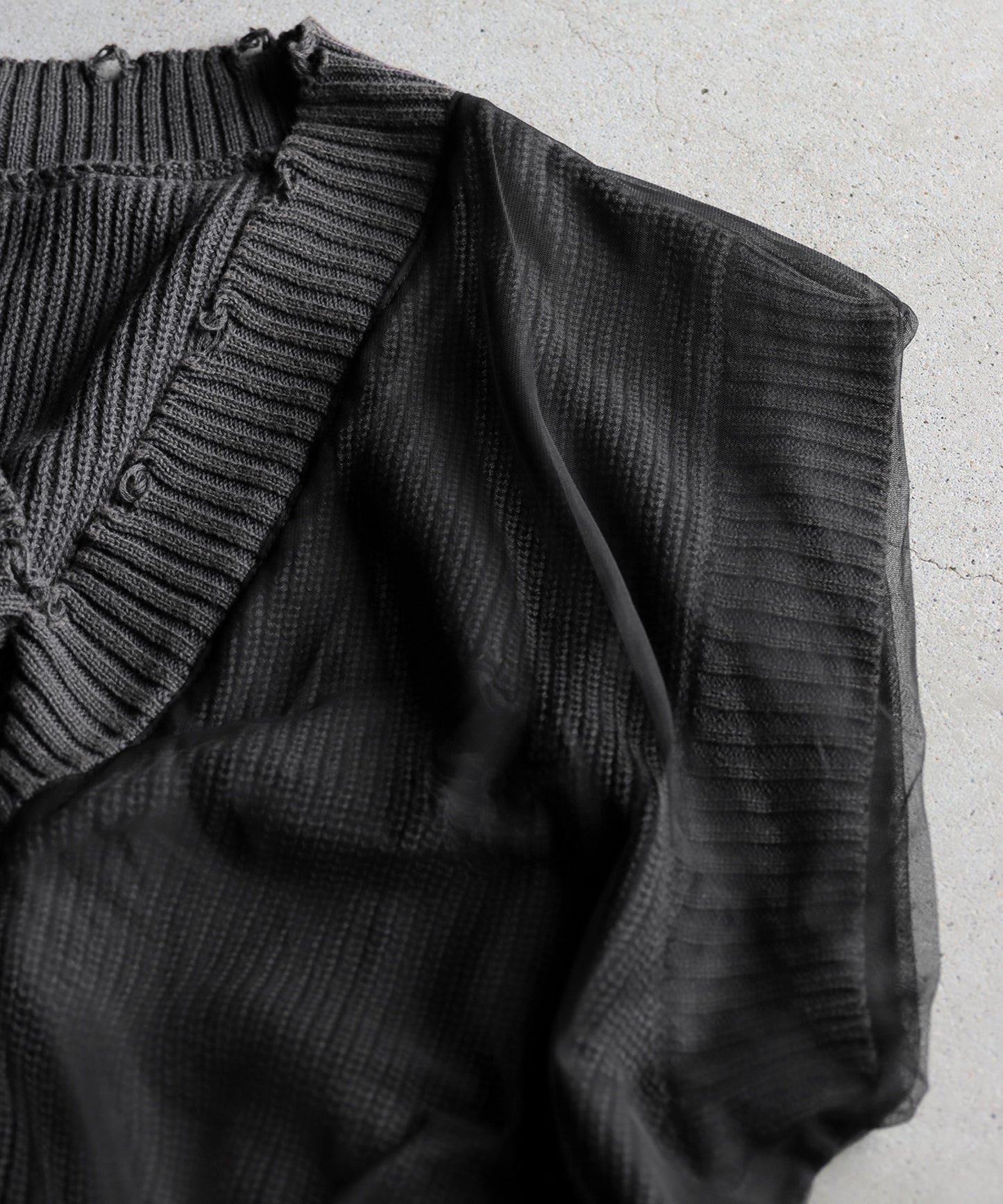 OWNth Tulle Design Distressed Knit Vest Ladies