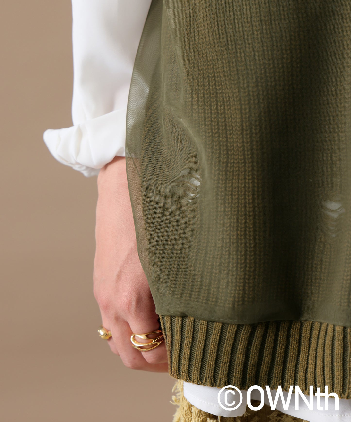 OWNth Tulle Design Distressed Knit Vest Ladies