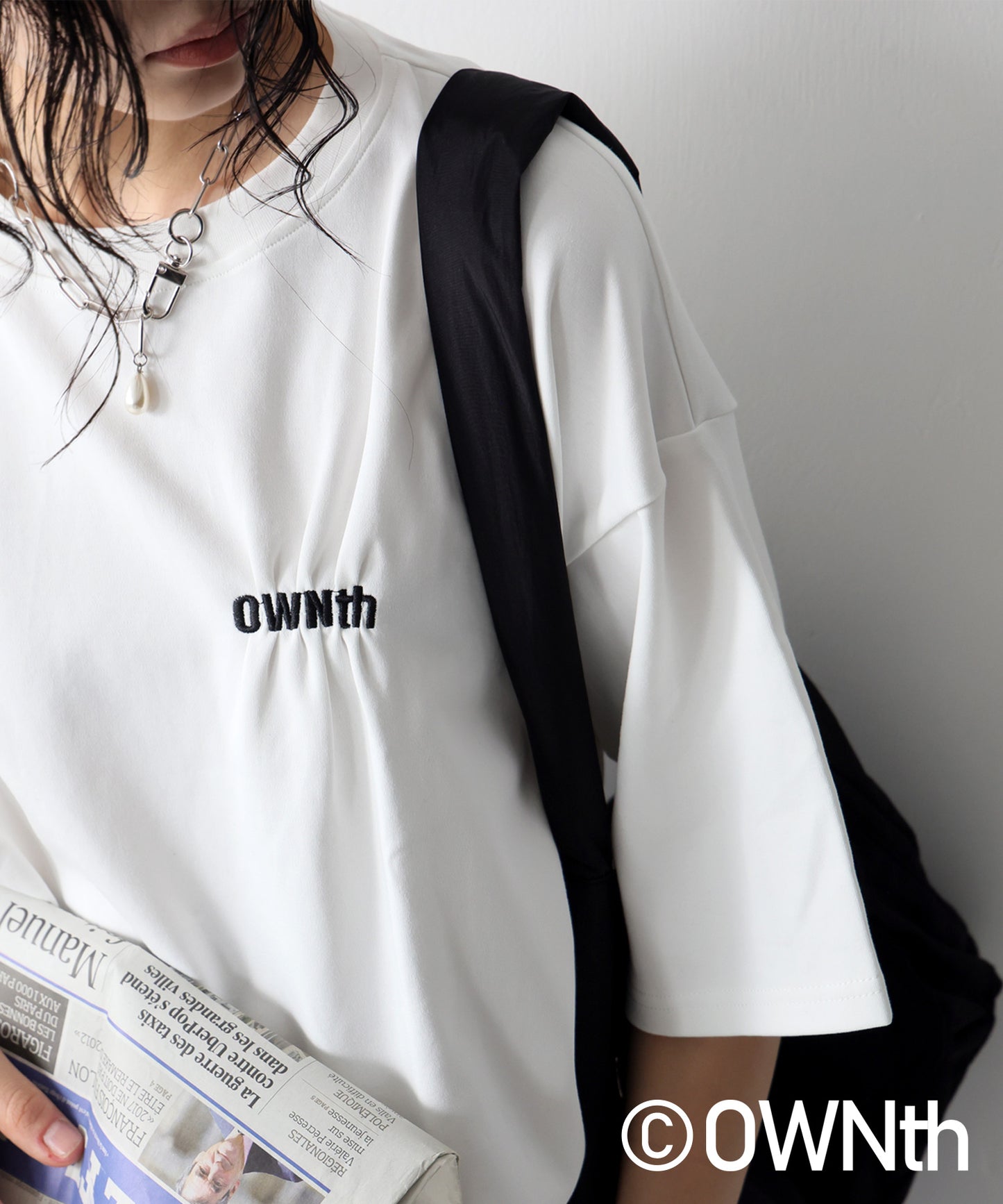 OWNth Ladies Tuck Design Embroidery Logo T-Shirt