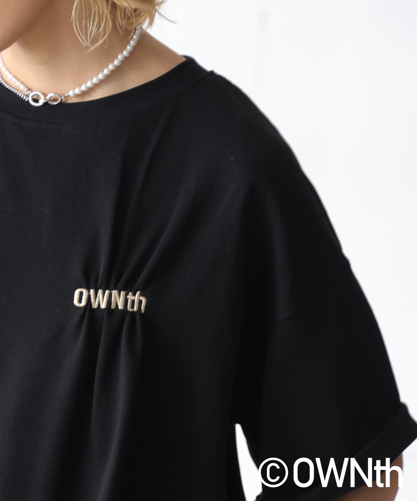 OWNth Ladies Tuck Design Embroidery Logo T-Shirt