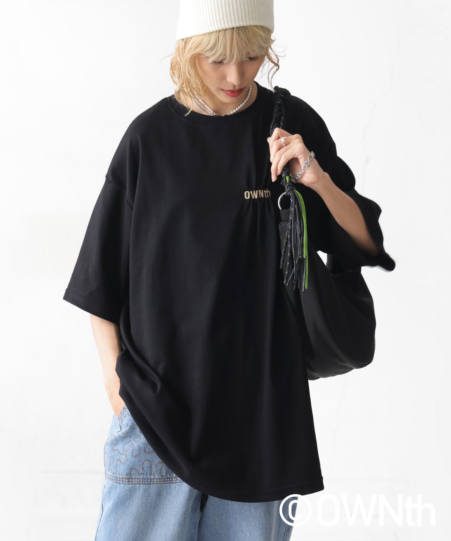 OWNth Ladies Tuck Design Embroidery Logo T-Shirt