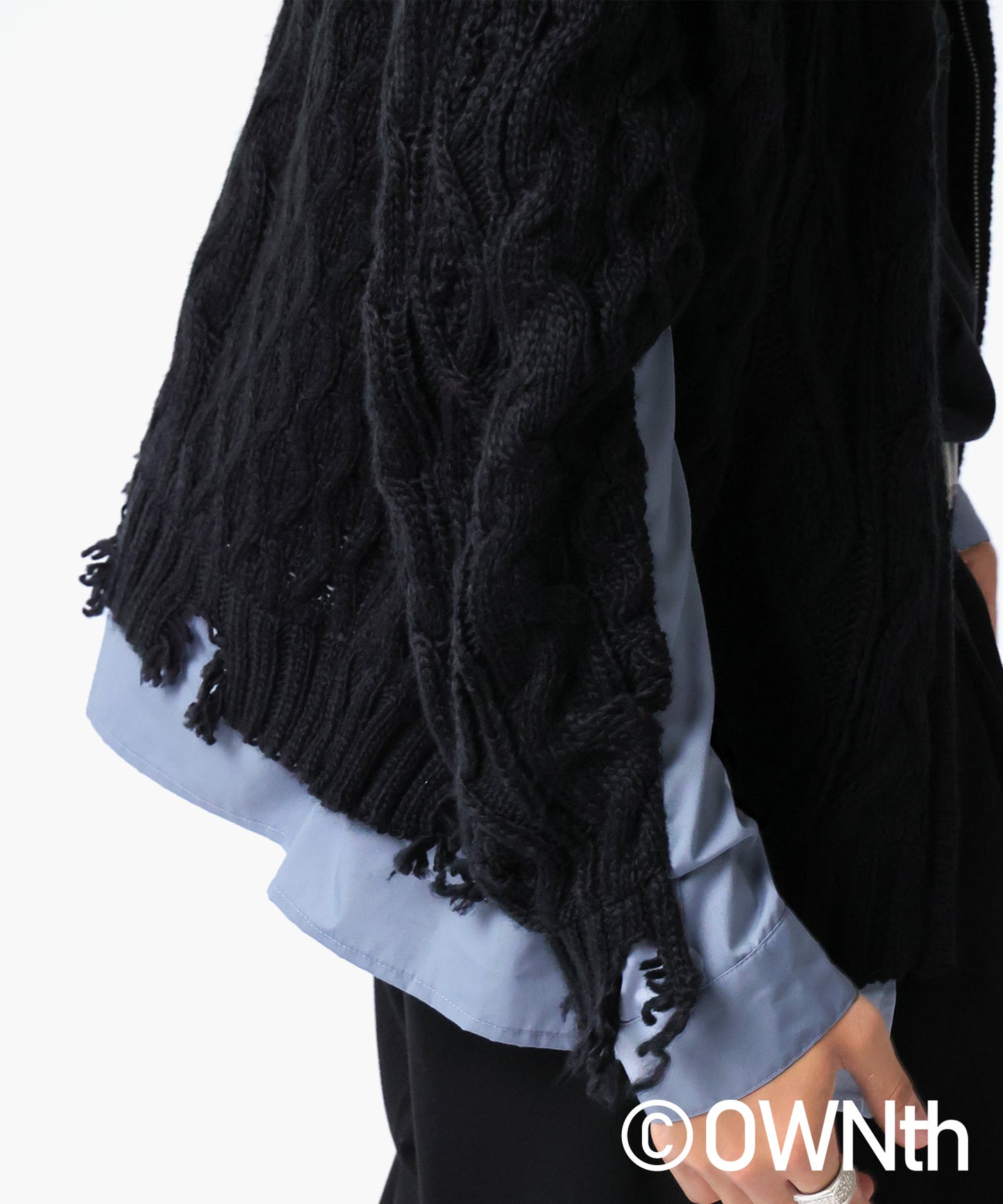 OWNth Cable Knit Zip Cardigan Men's