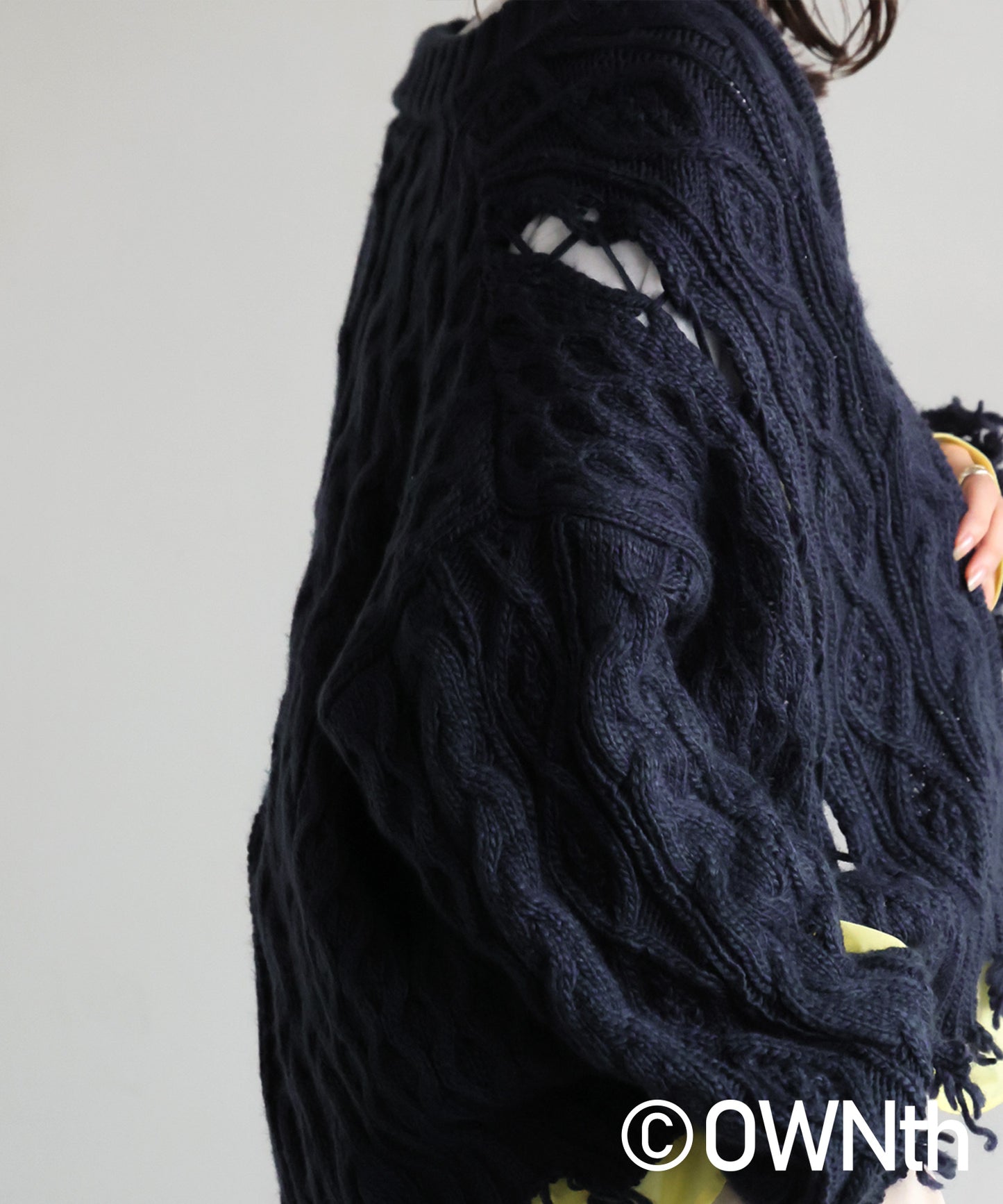 OWNth Cable Knit Zip Cardigan Ladies