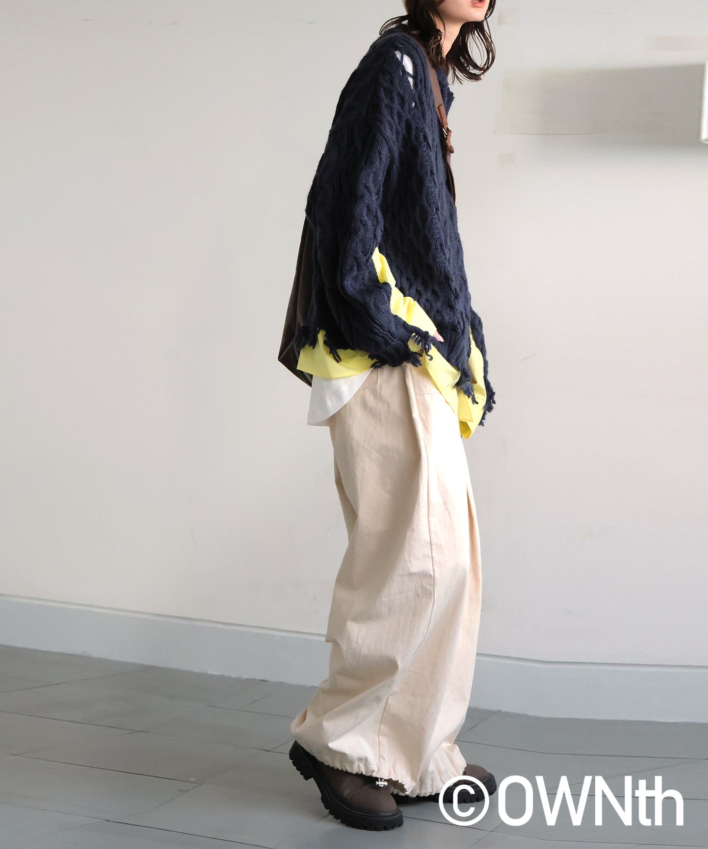 OWNth Cable Knit Zip Cardigan Ladies