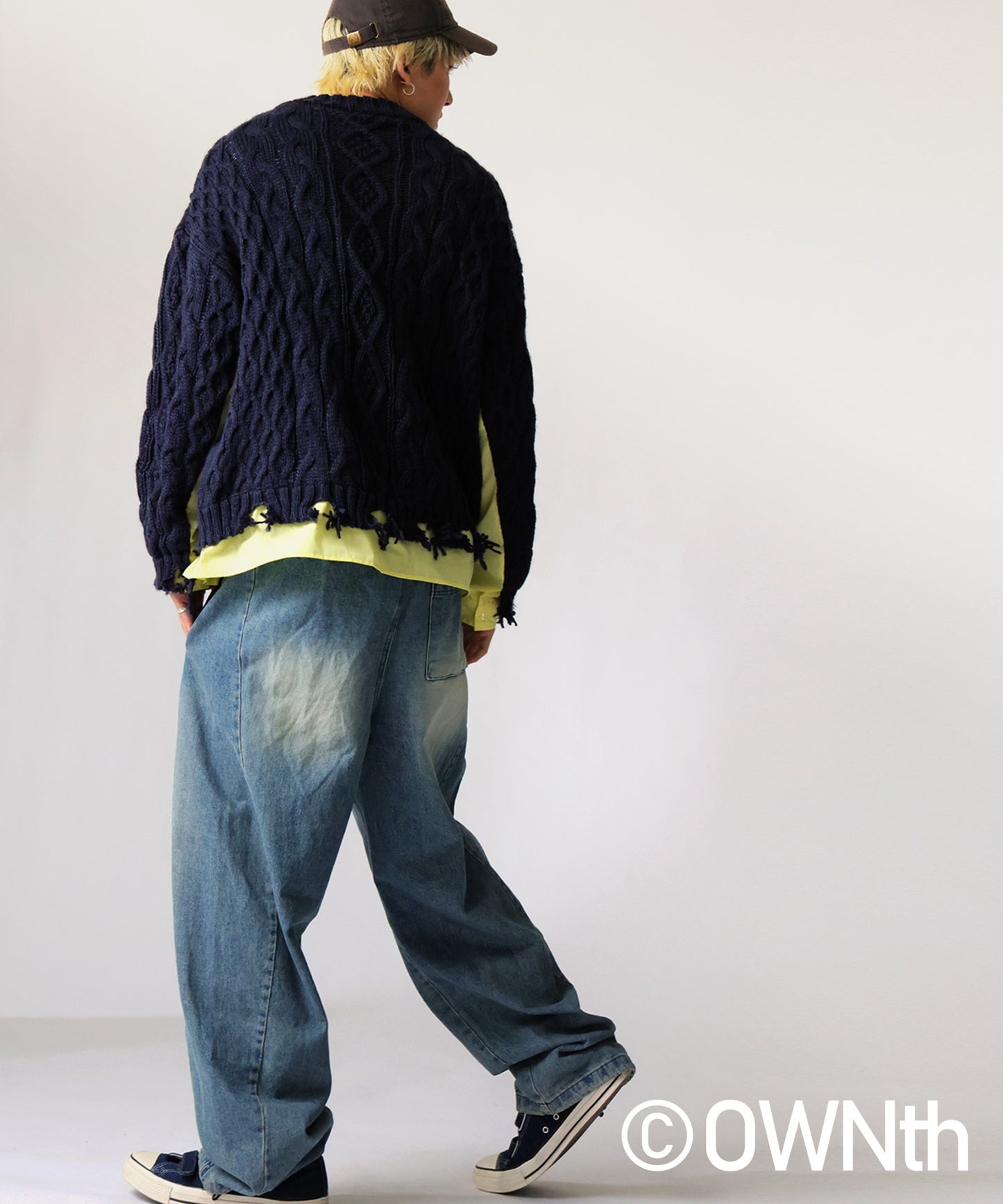 OWNth Cable Knit Zip Cardigan Men's