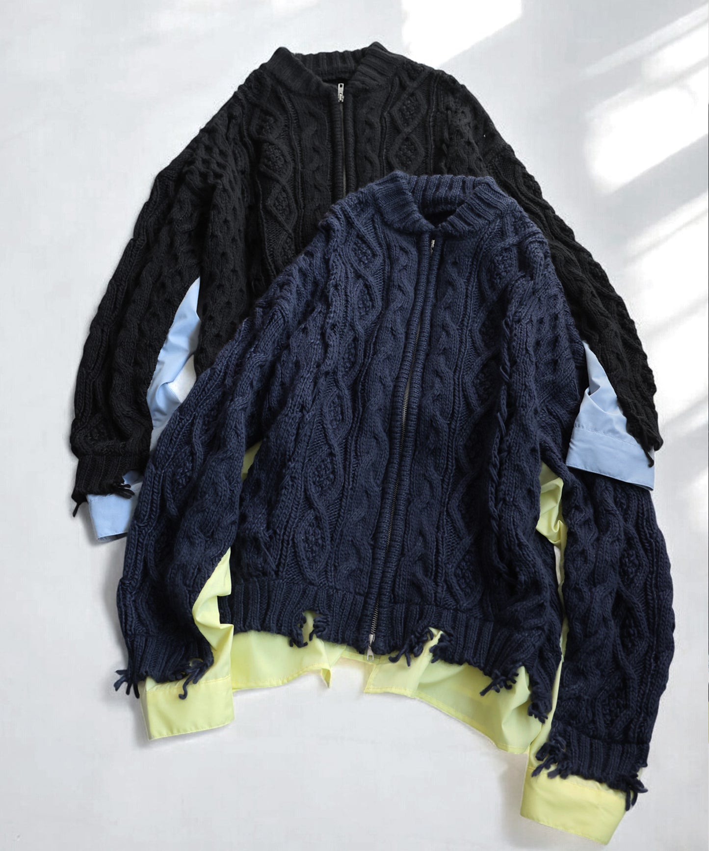 OWNth Cable Knit Zip Cardigan Ladies