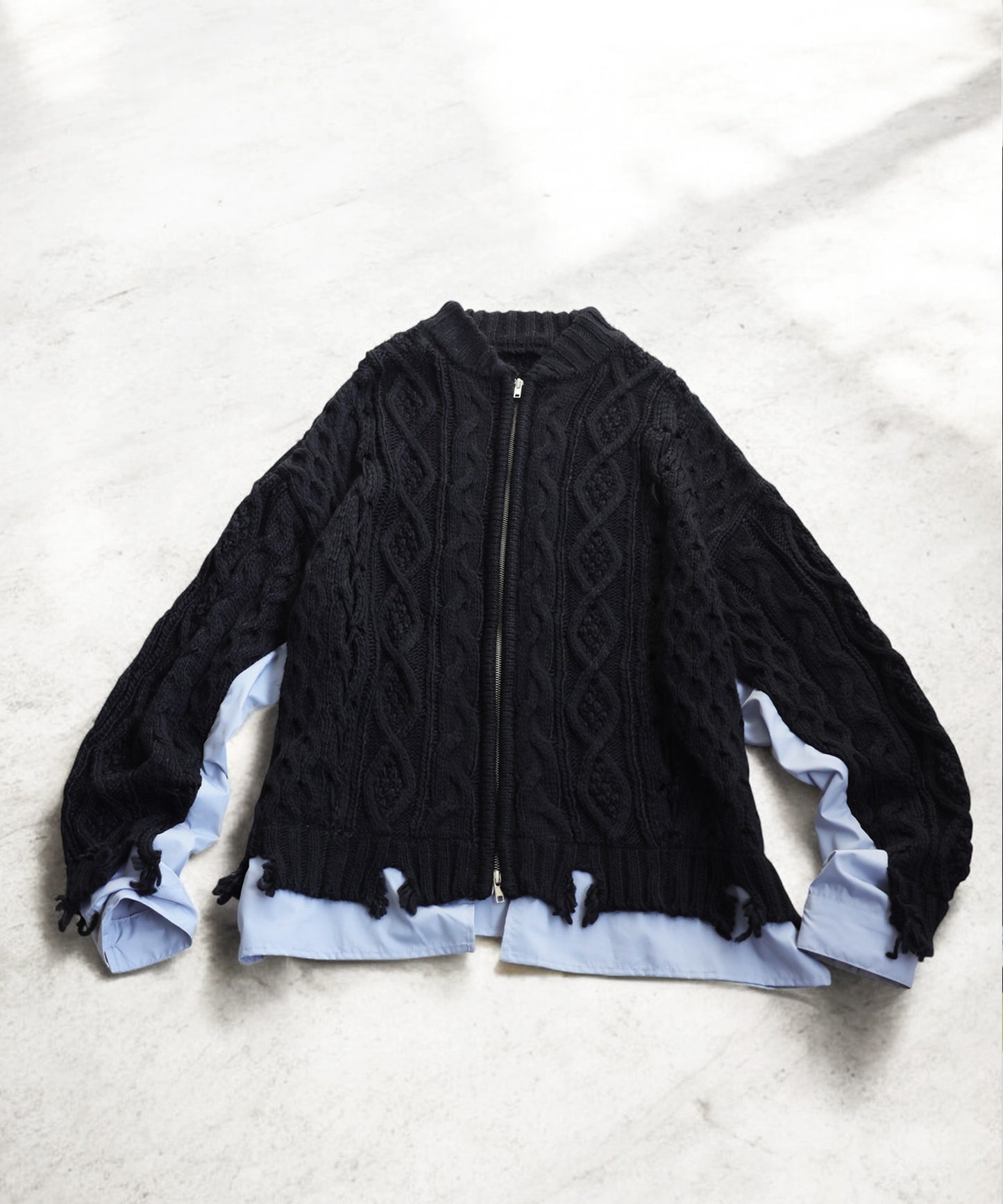 OWNth Cable Knit Zip Cardigan Ladies