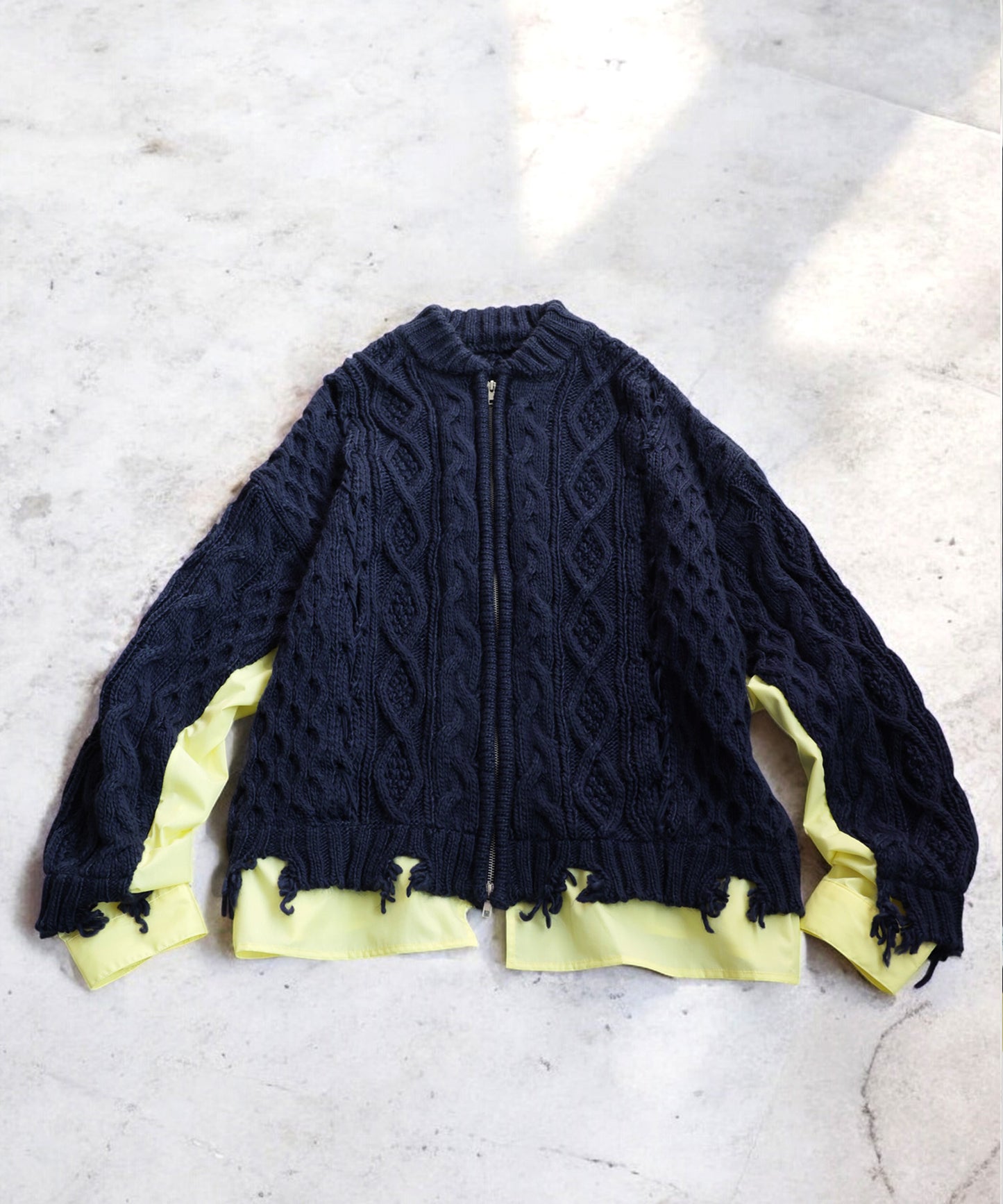 OWNth Cable Knit Zip Cardigan Ladies