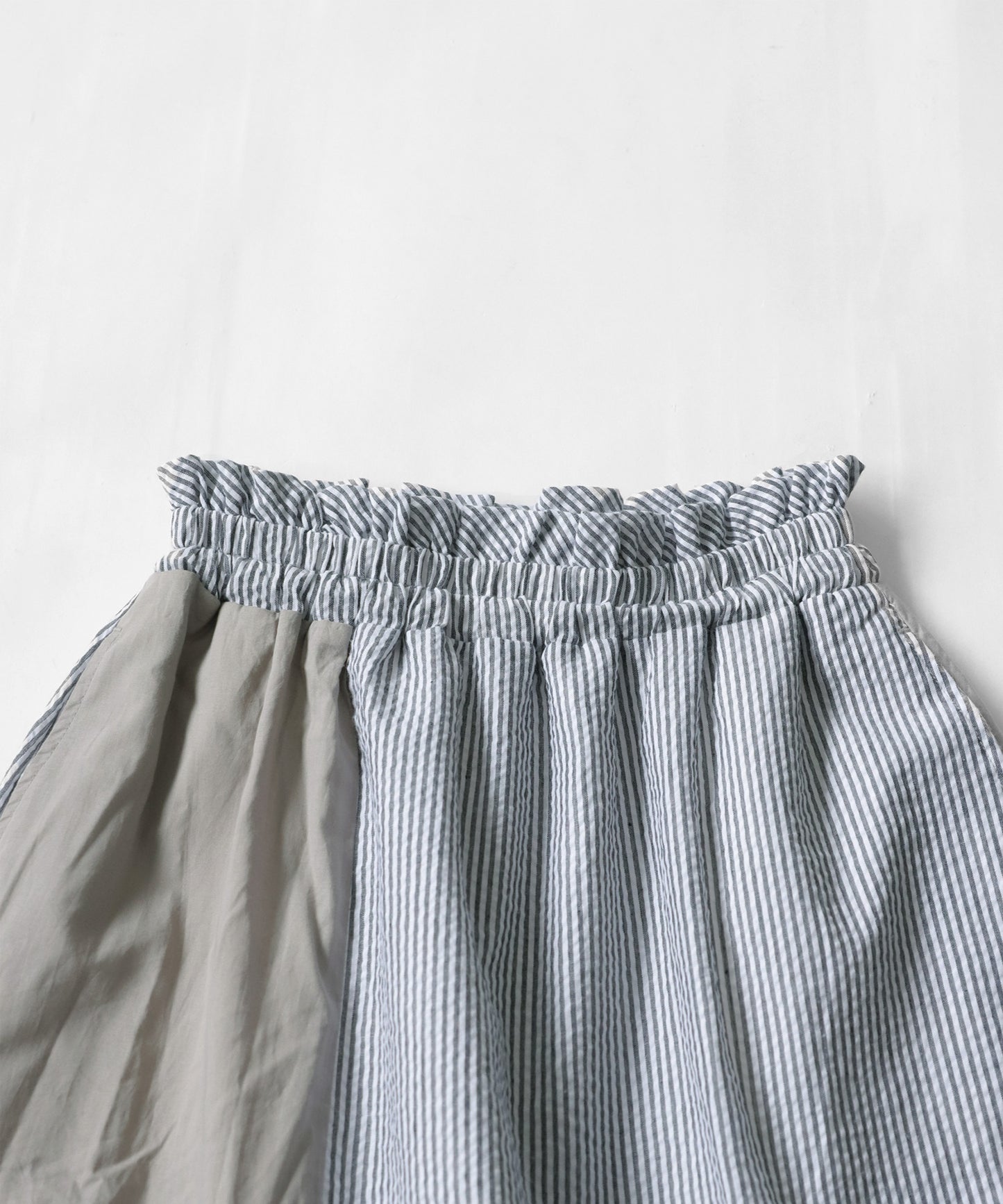 Striped Gathered Flare Skirt Ladies