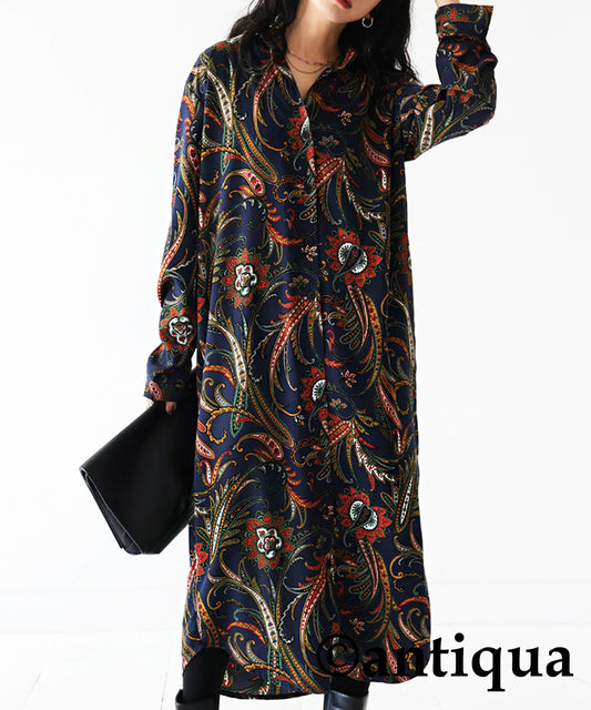 Paisley pattern shirt dress Ladies