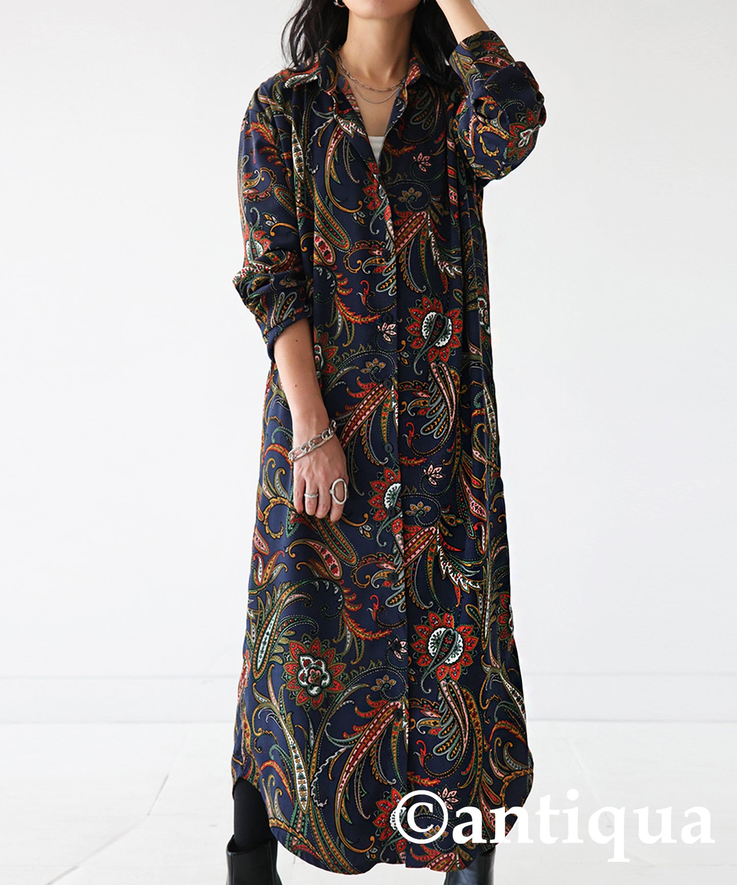 Paisley pattern shirt dress Ladies