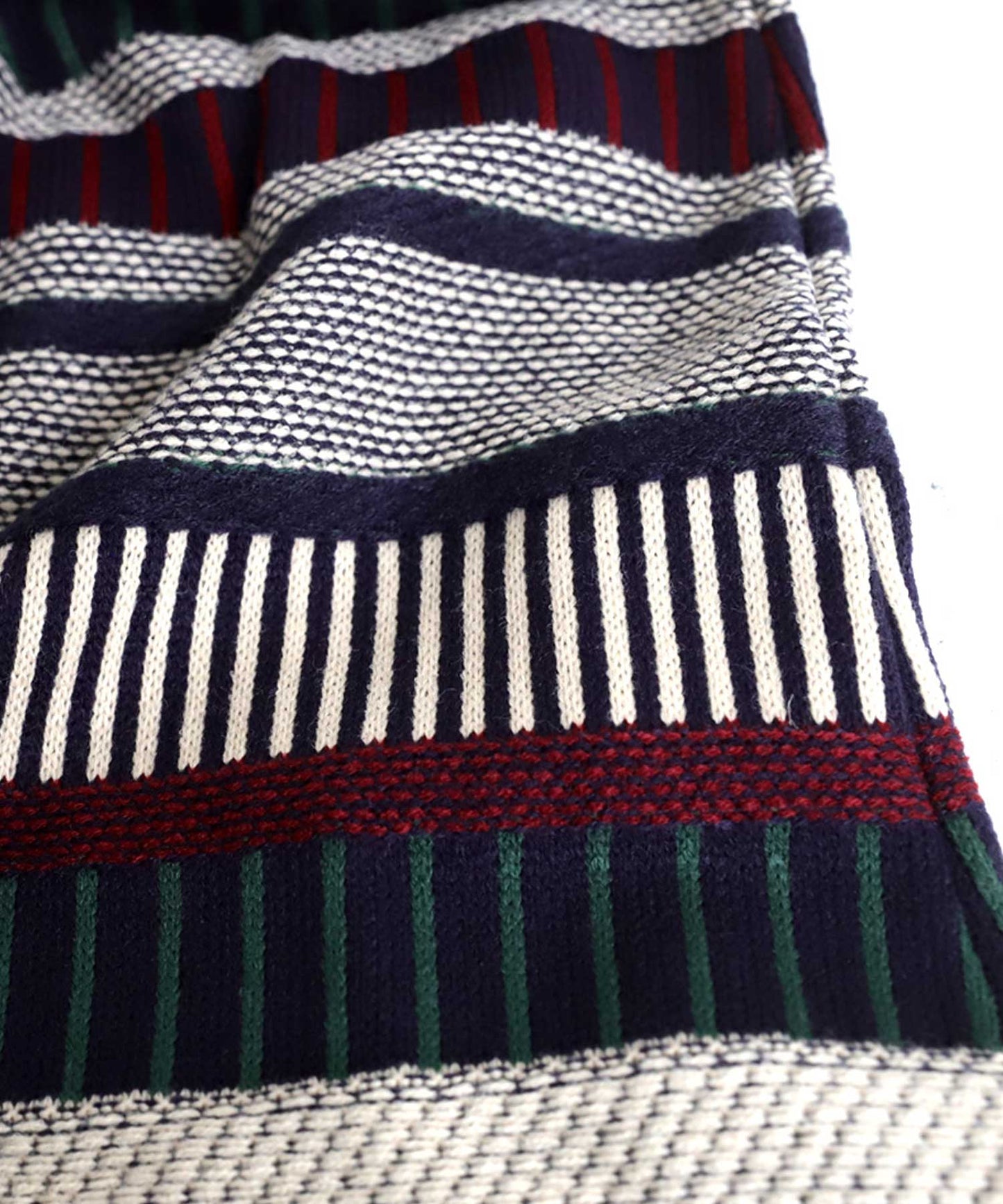 Ladies knitted horizontal stripe patterned flare skirt