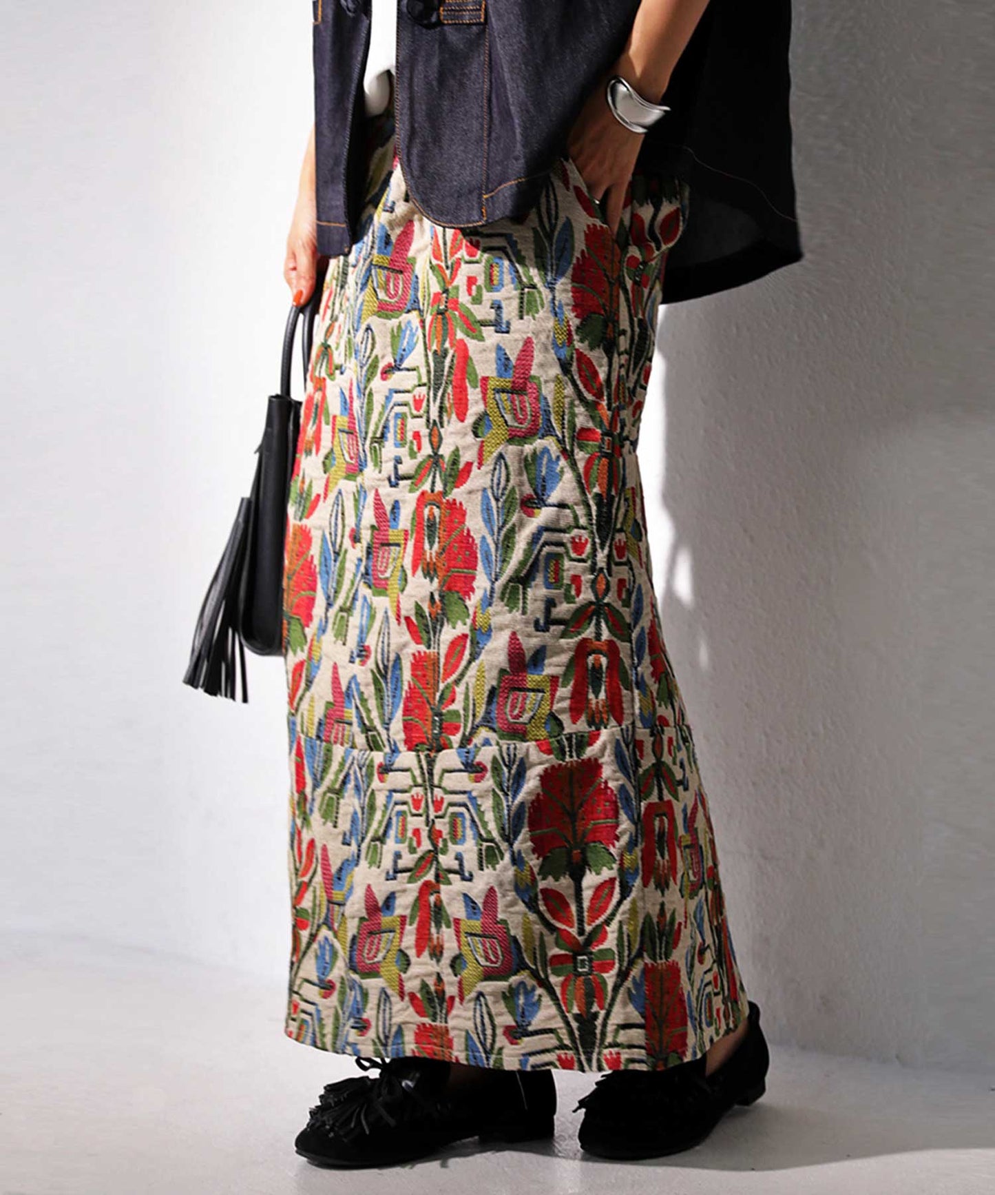 Gobran weaving floral skirt Ladies