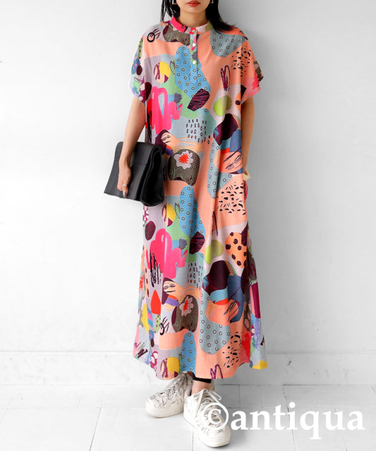 Art Pattern Print Ladies Casual dress