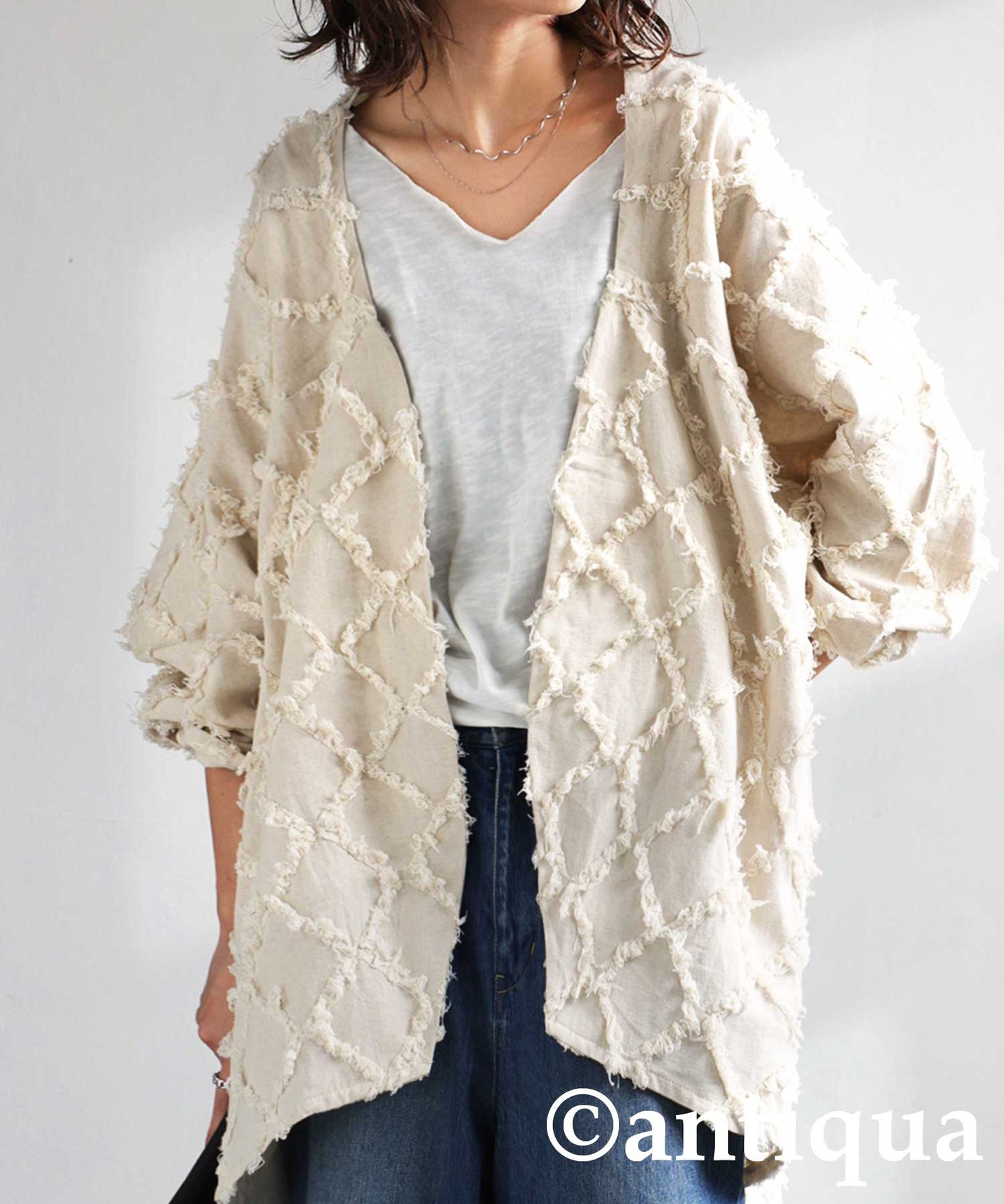 Fringe Ladies Jacket Linen-Cotton