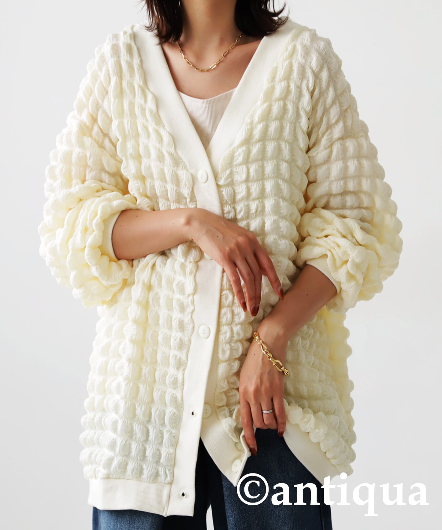 Embossed Ladies bubble cardigan