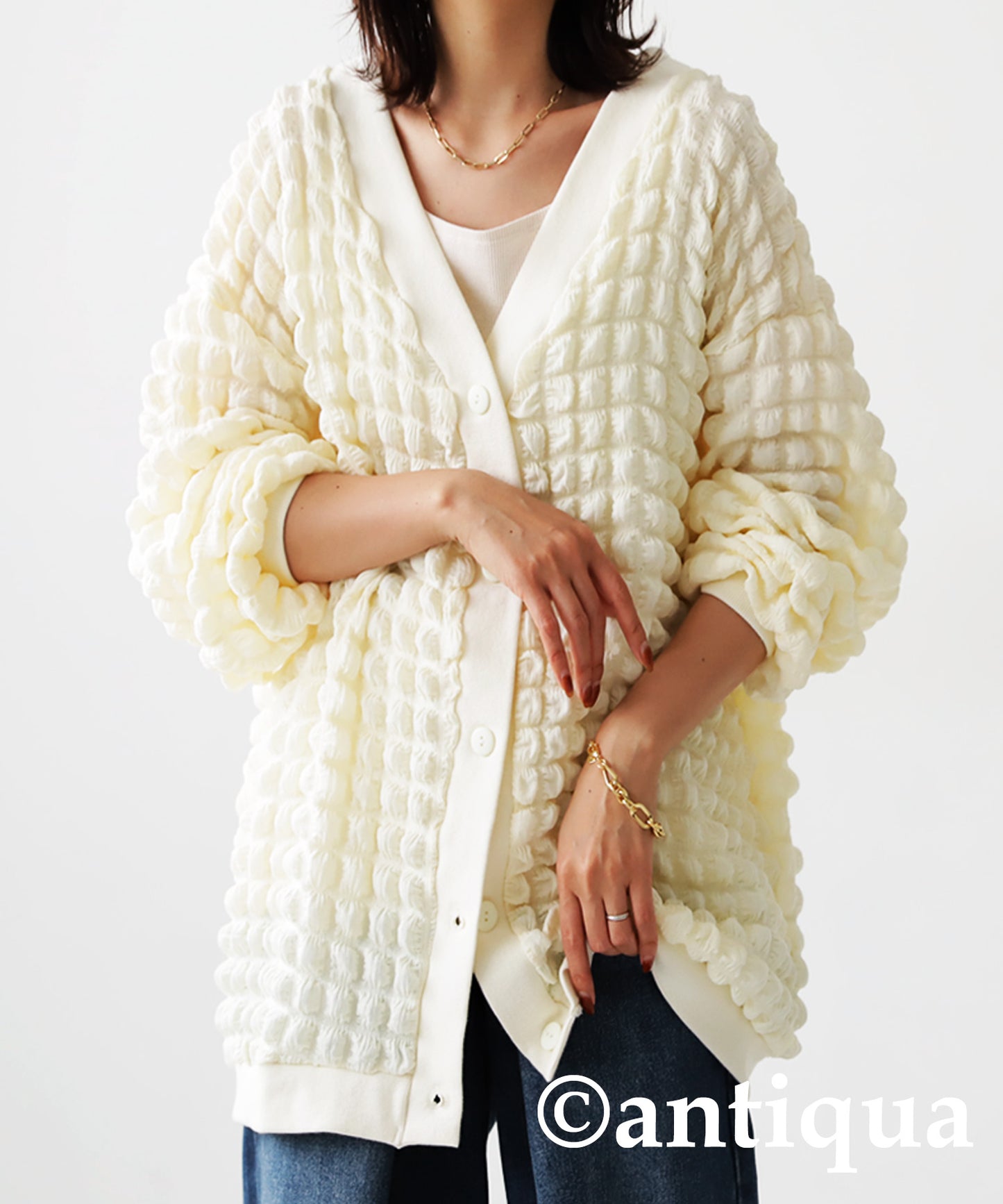 Embossed Ladies bubble cardigan