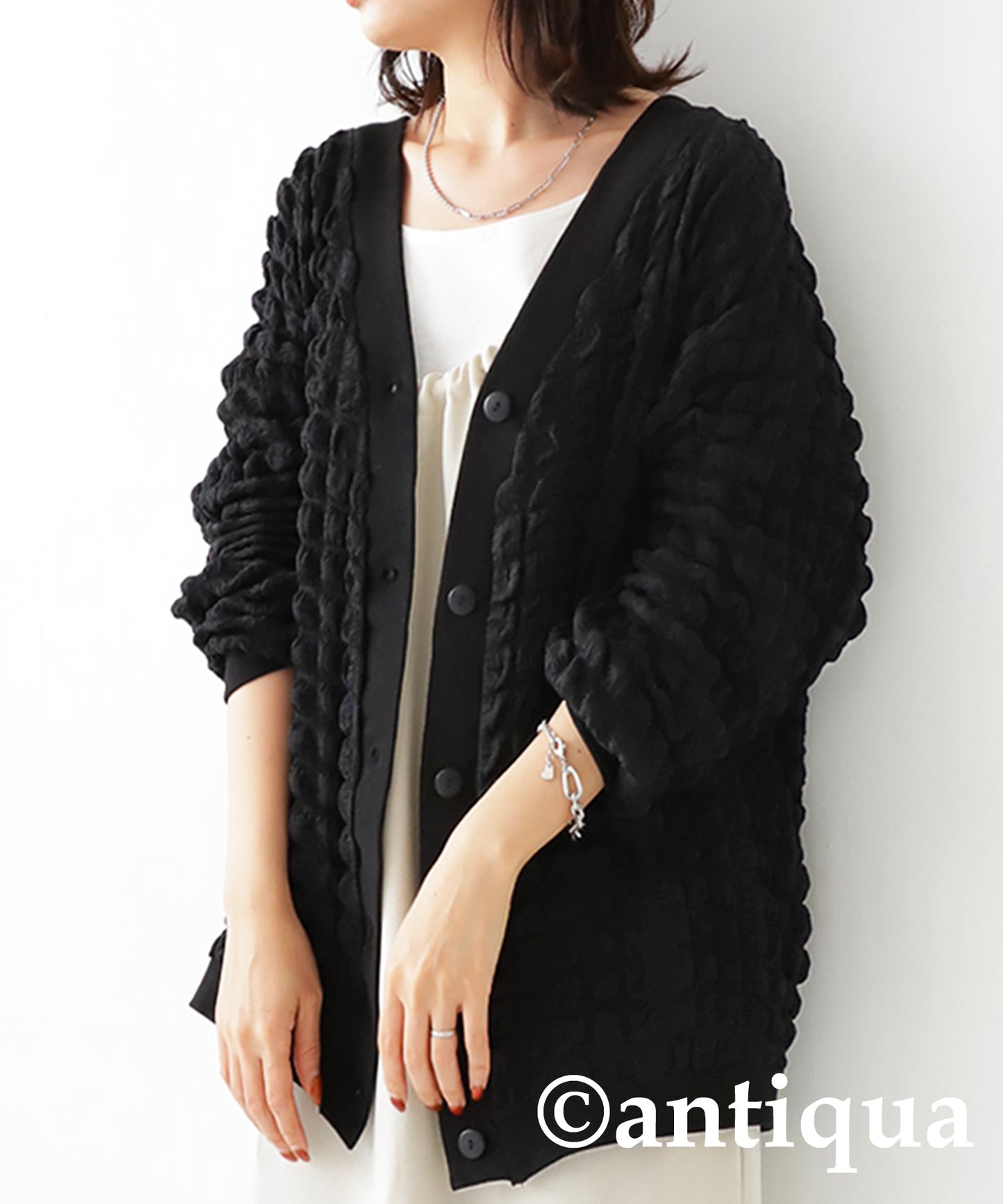 Embossed Ladies bubble cardigan