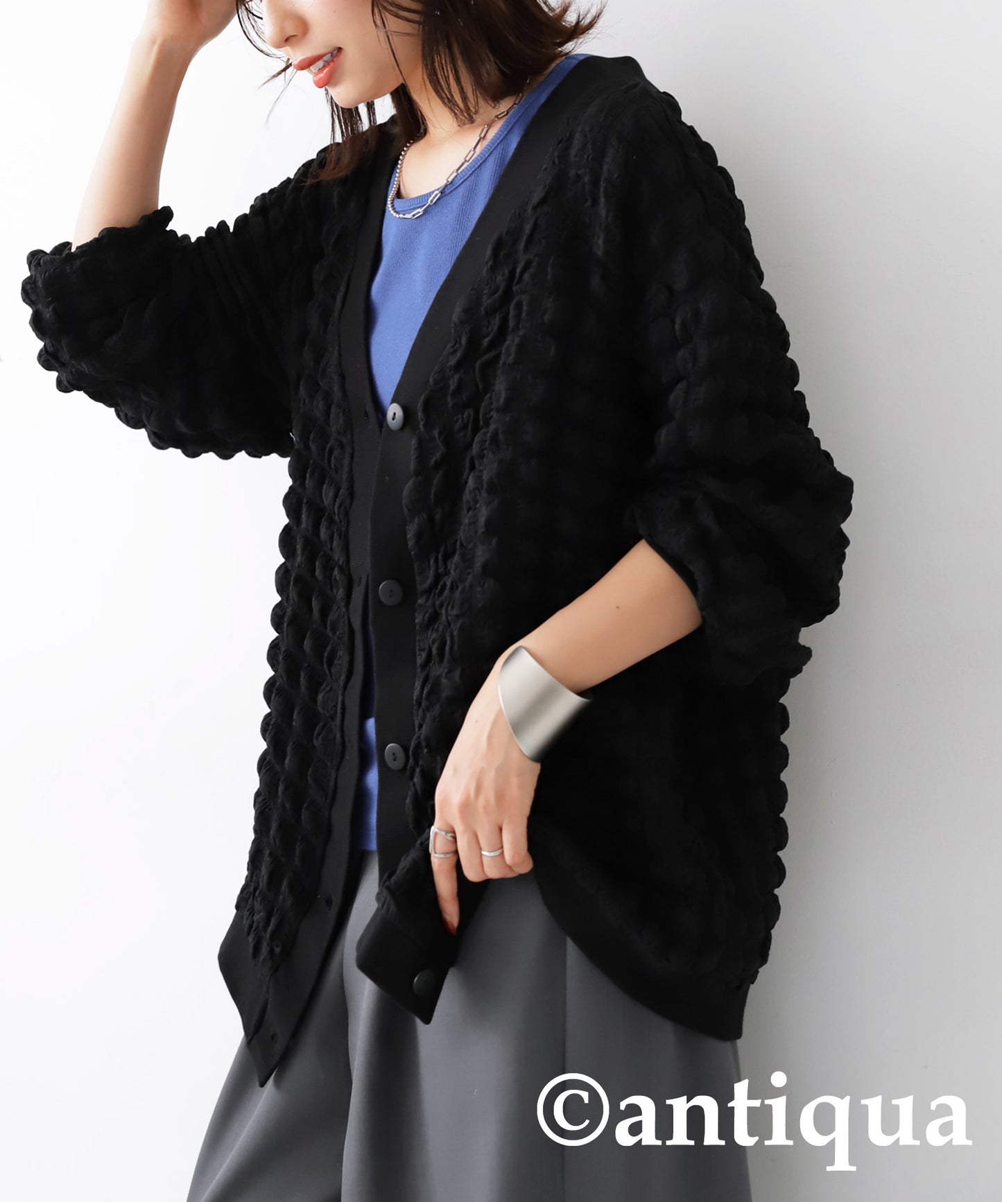 Embossed Ladies bubble cardigan