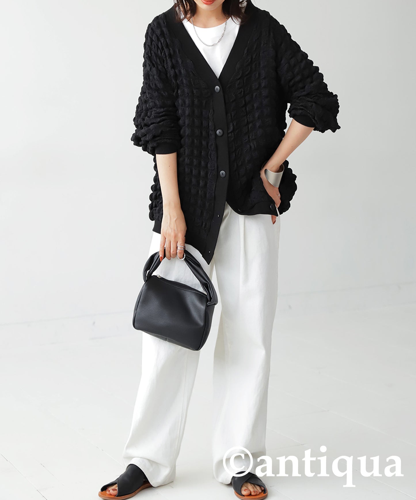 Embossed Ladies bubble cardigan