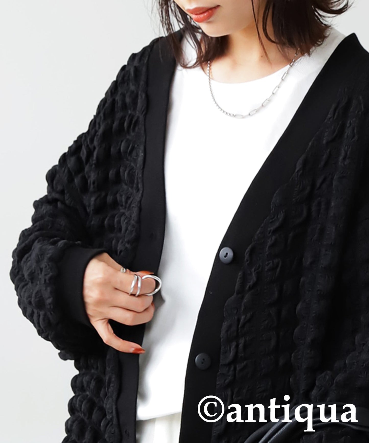 Embossed Ladies bubble cardigan