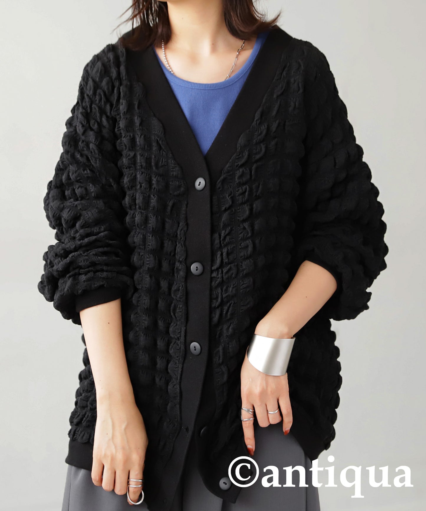 Embossed Ladies bubble cardigan