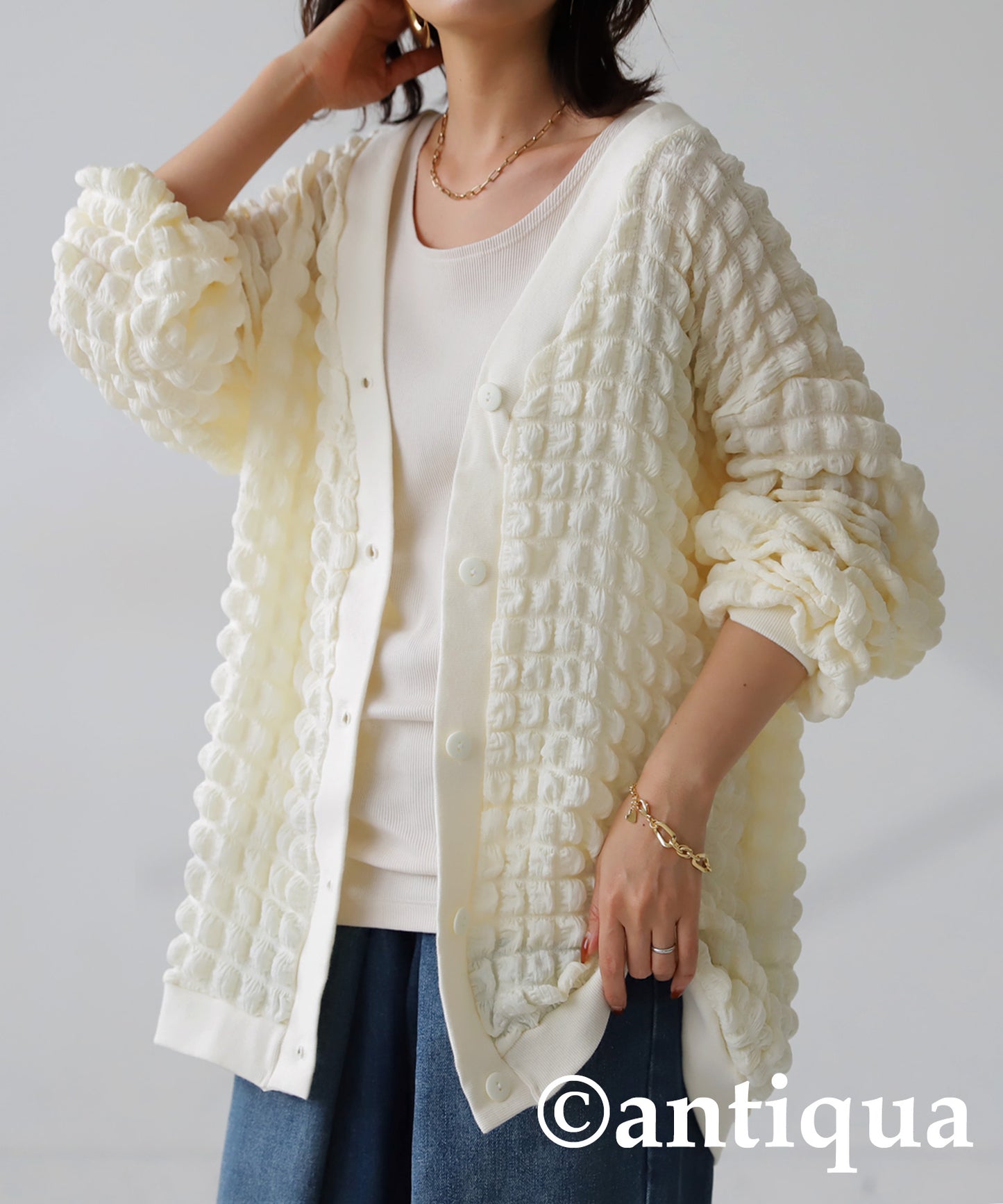 Embossed Ladies bubble cardigan