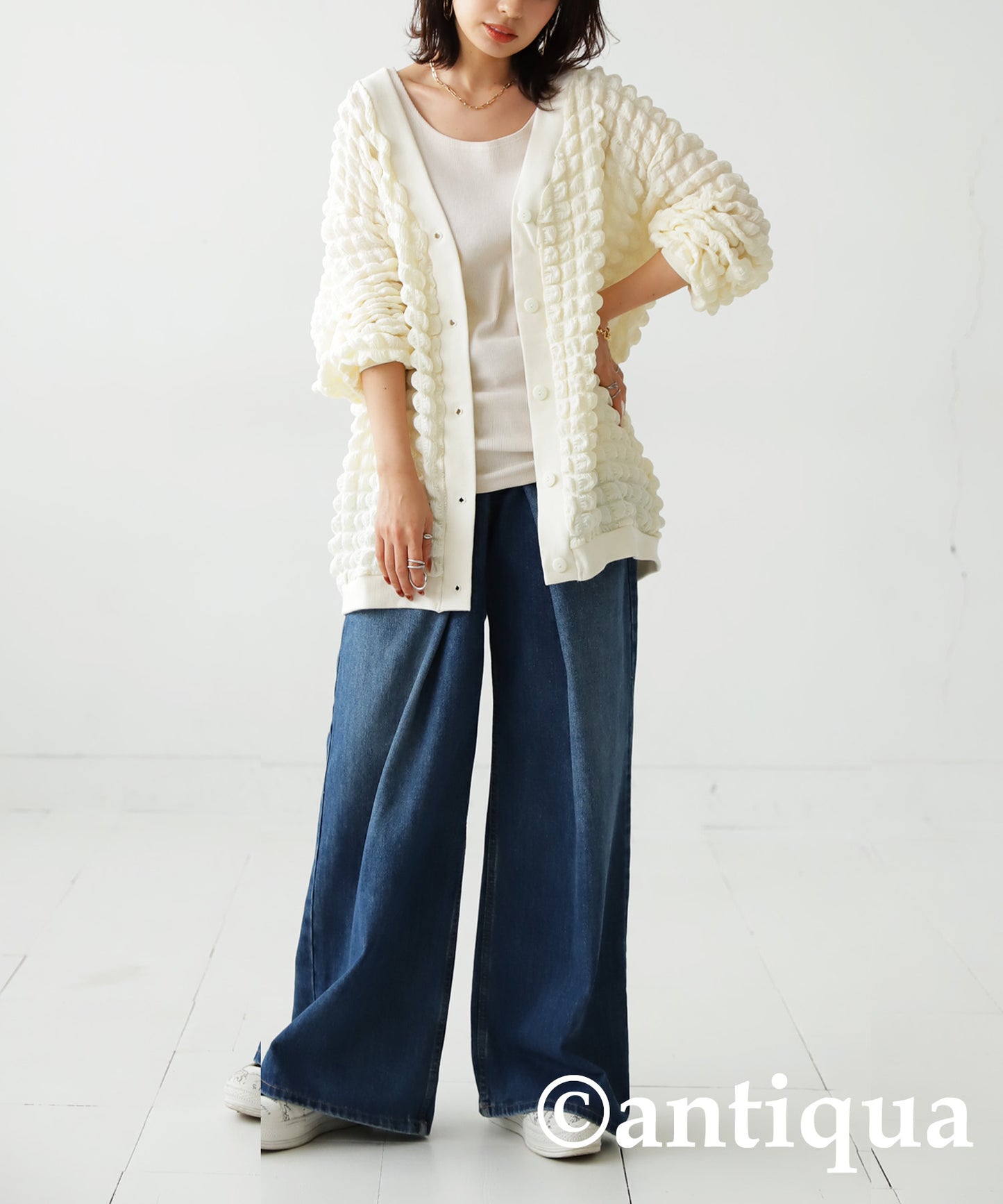 Embossed Ladies bubble cardigan