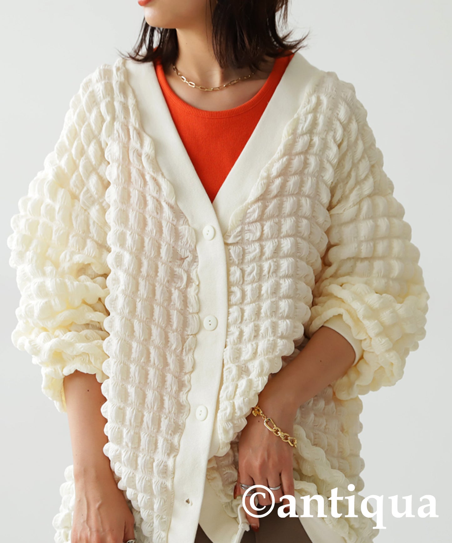 Embossed Ladies bubble cardigan