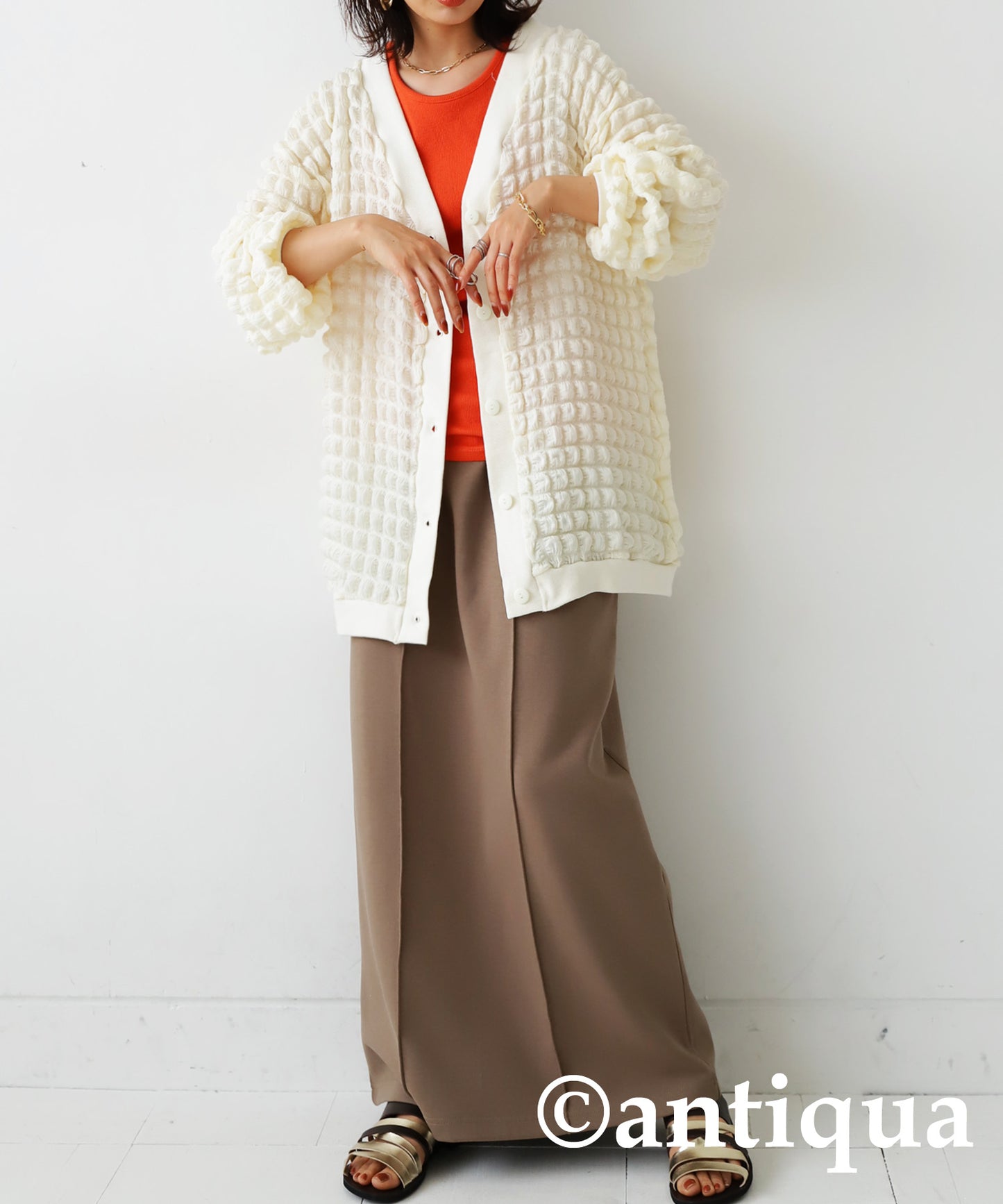 Embossed Ladies bubble cardigan