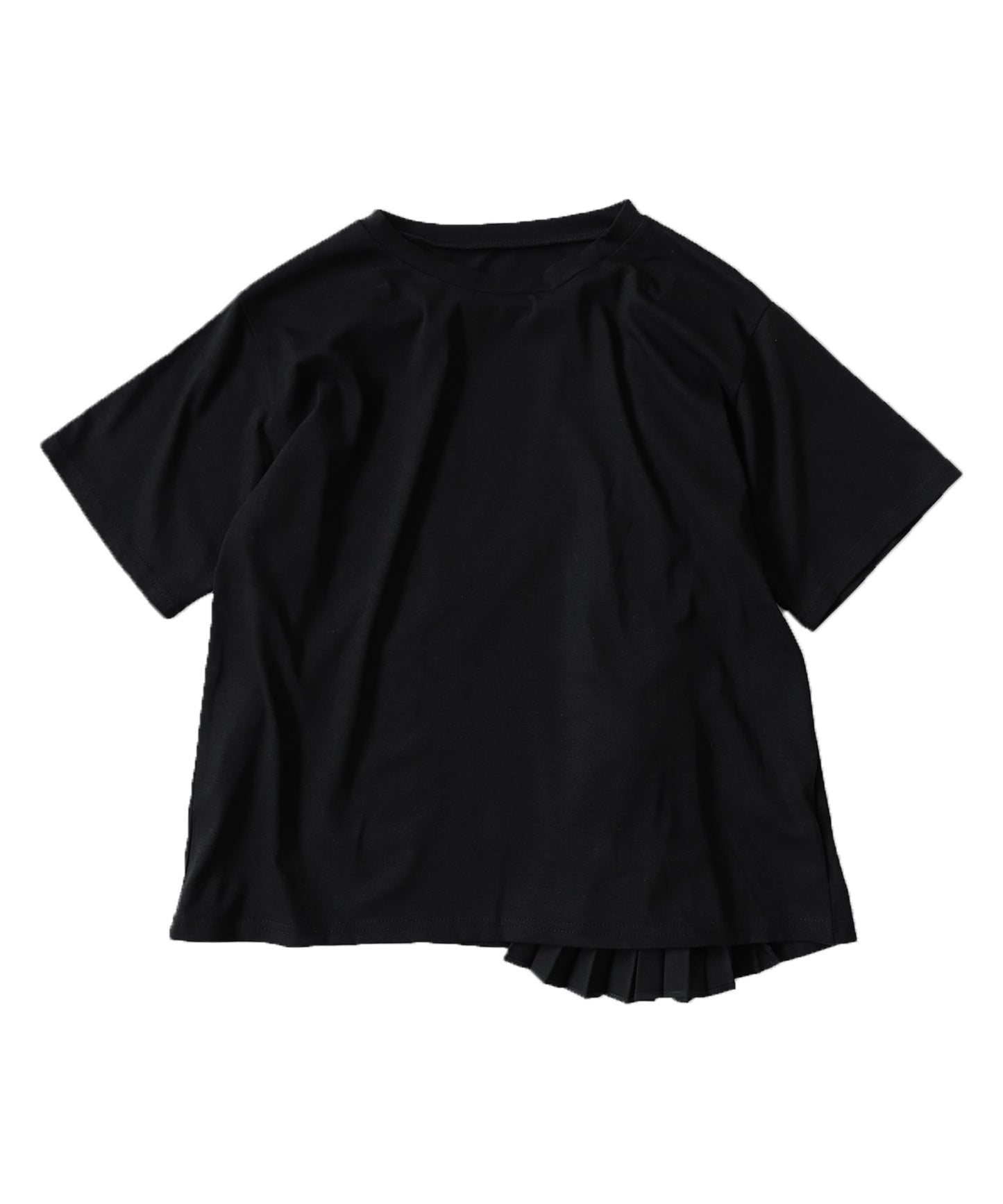 Pleated switching Ladies T-shirt