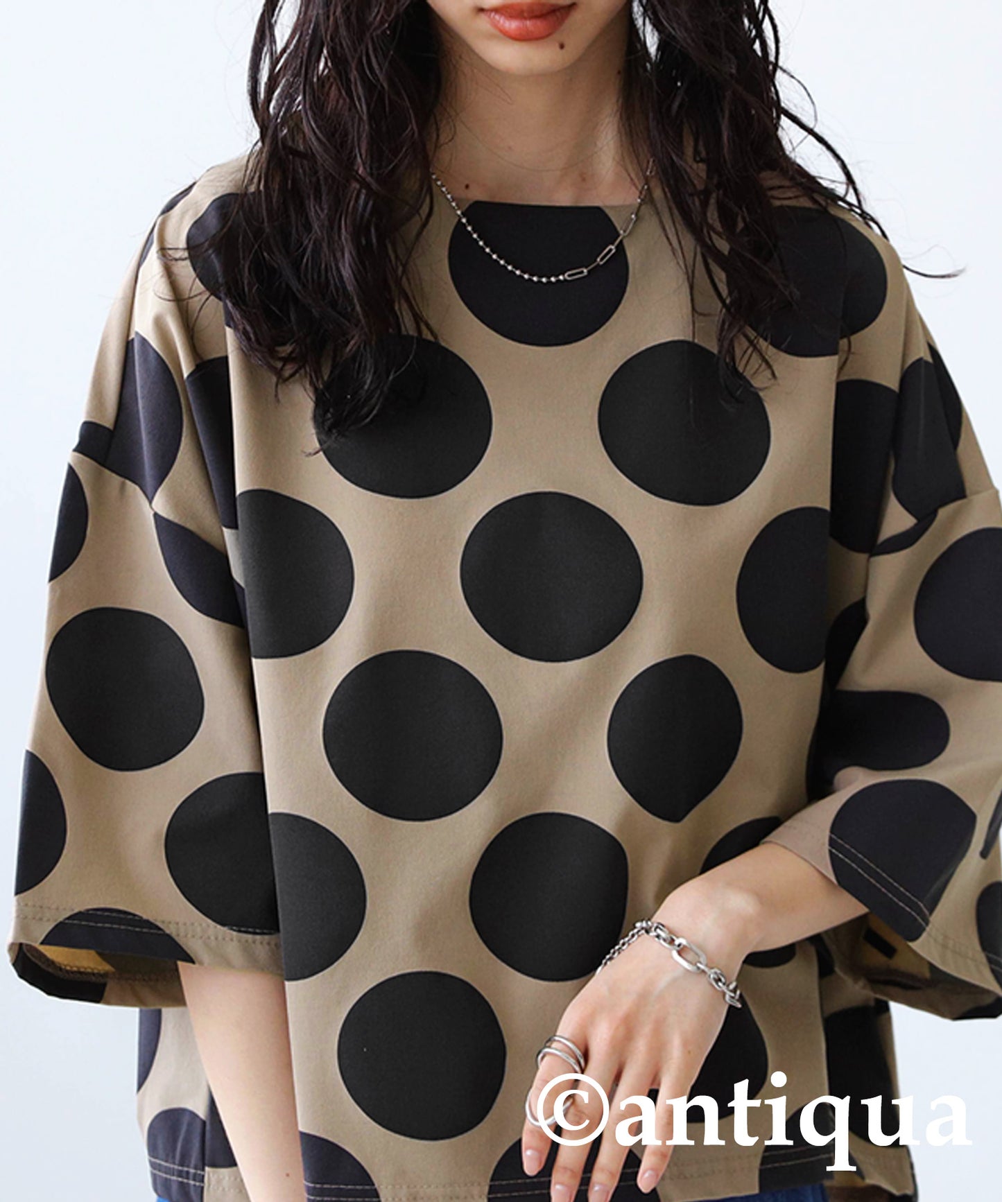 Retro dot pattern tops Ladies