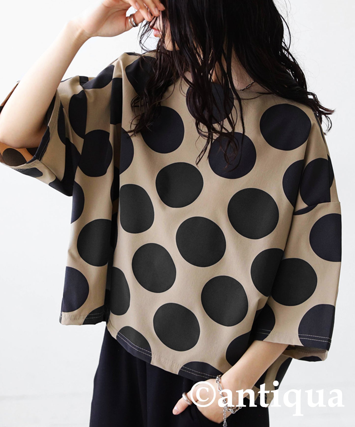 Retro dot pattern tops Ladies