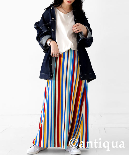 Vertical stripes Ribbed Ladies skirt