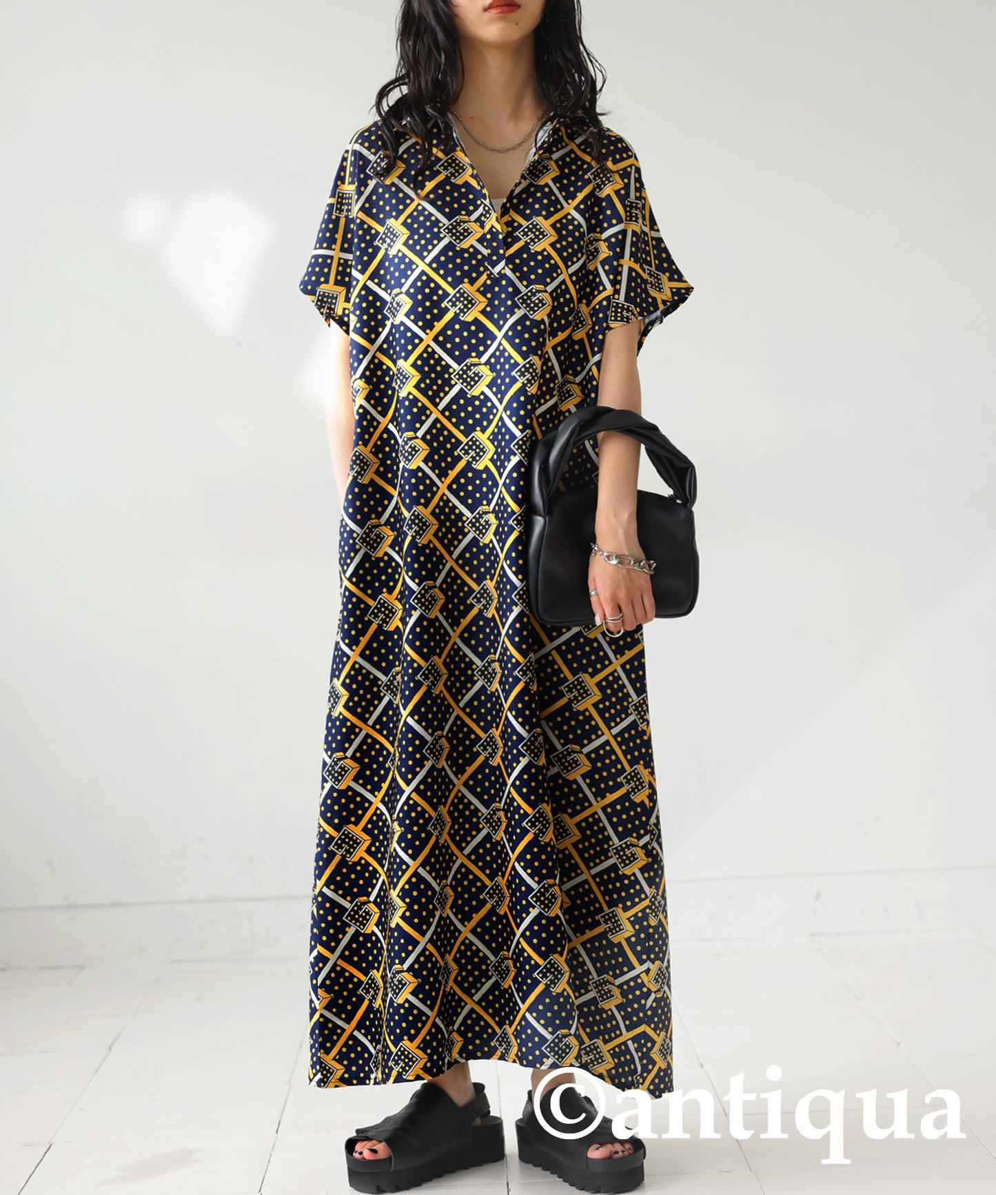 Retro Pattern Design Dress Ladies