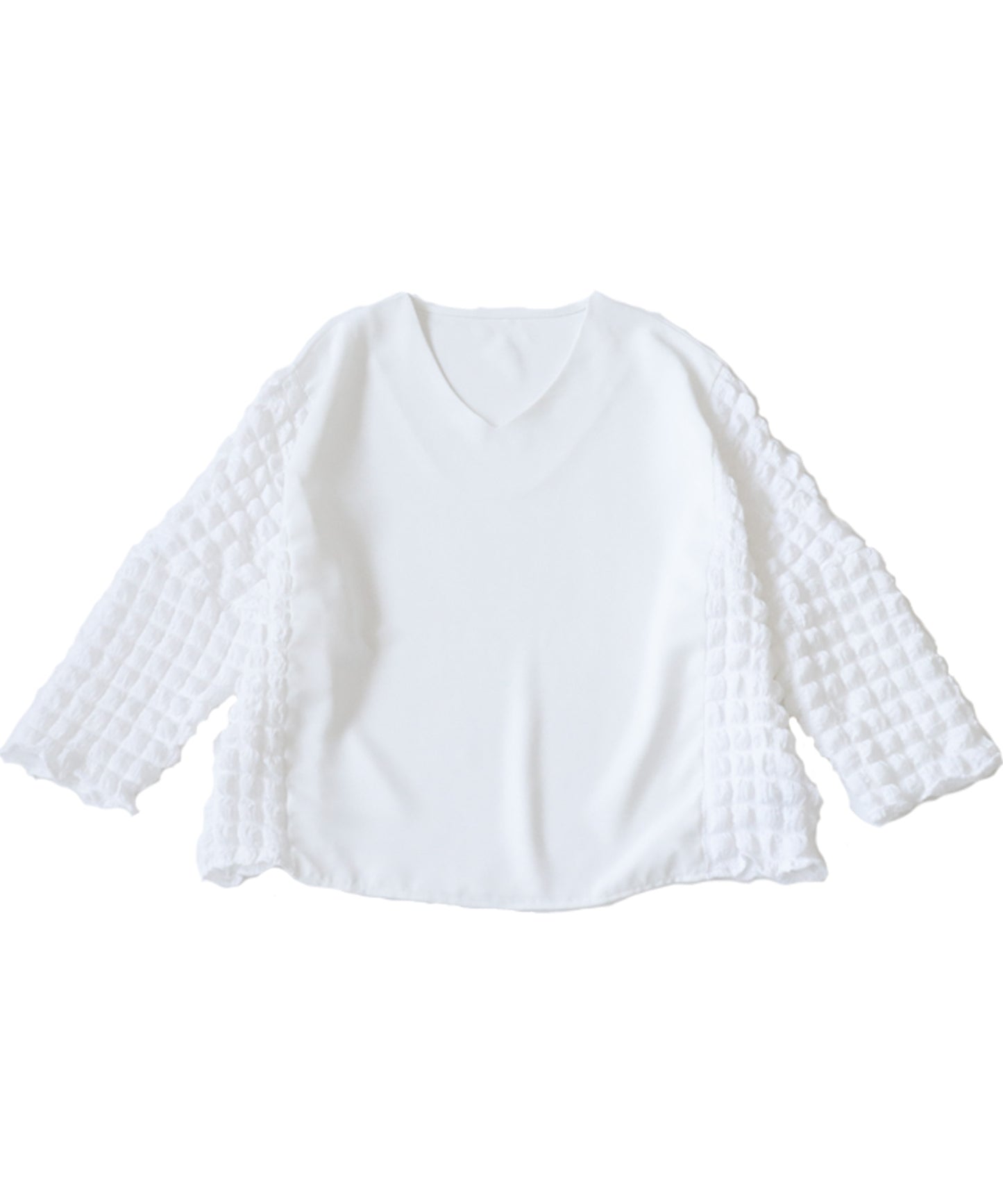 Embossed Ladies bubble sleeve tops