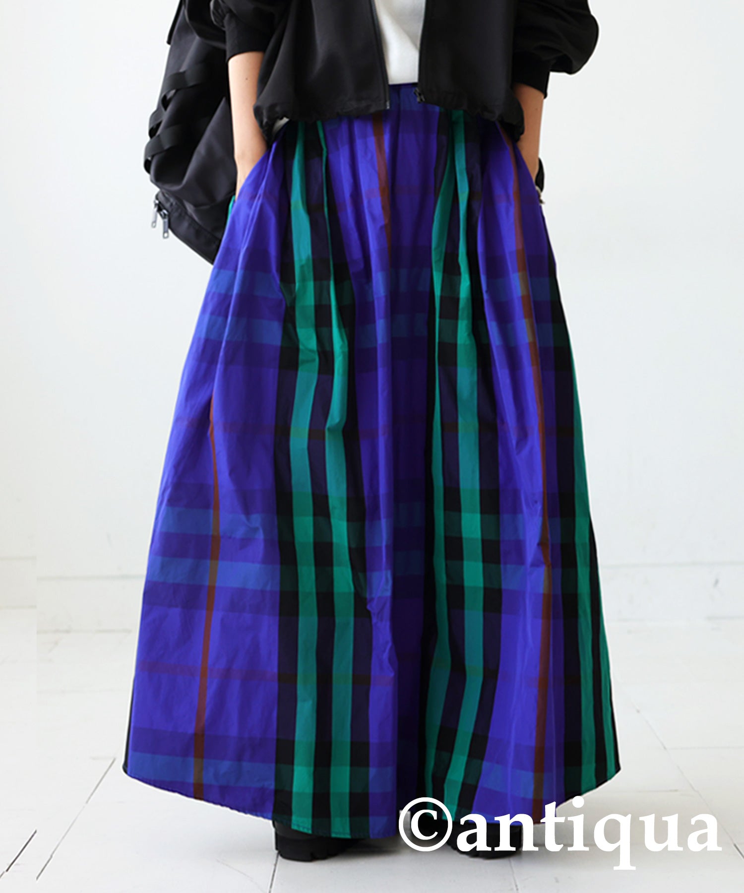 Flare Ladies Long skirt Check