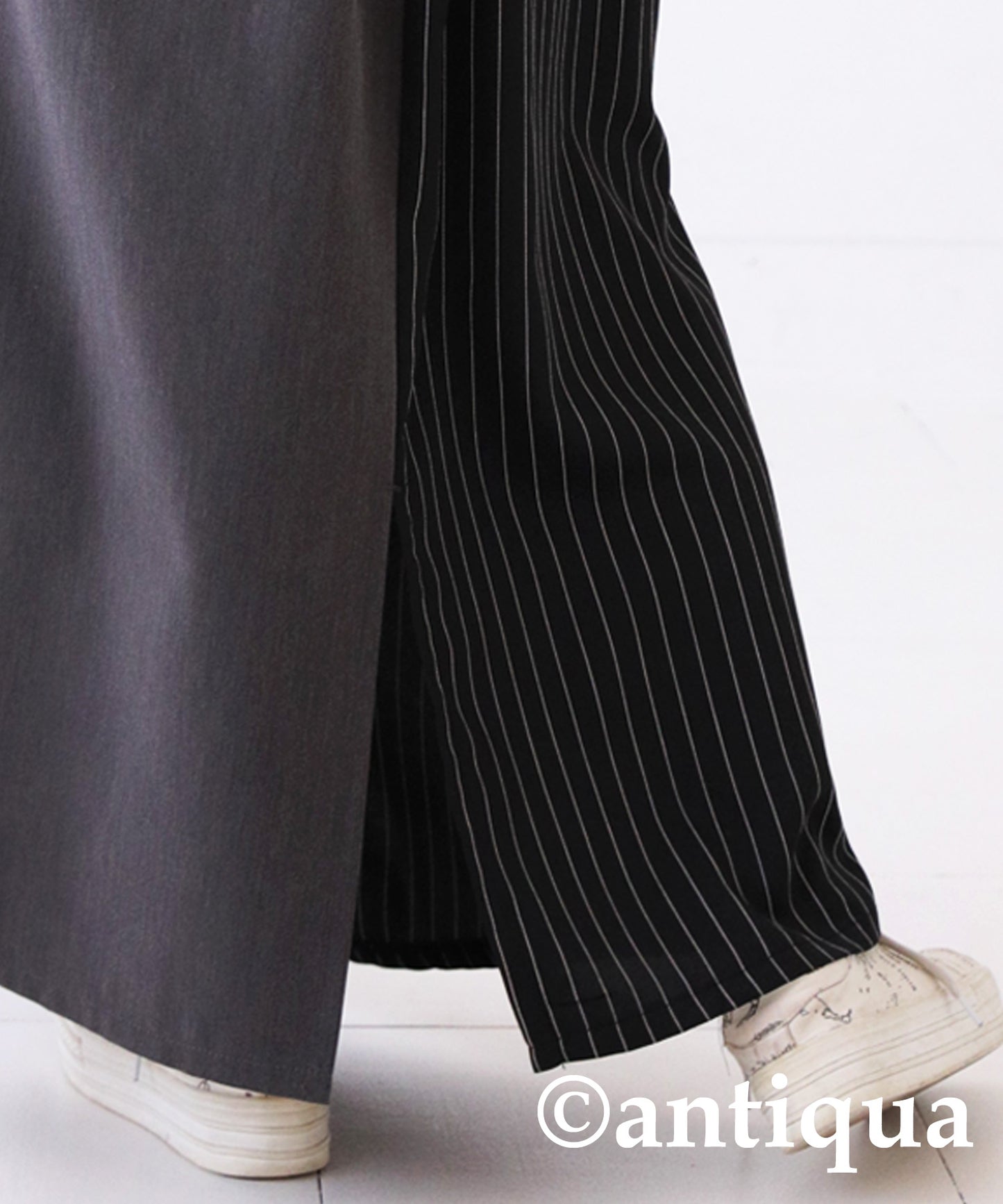 Stripe Pattern Wrap Skirt Ladies