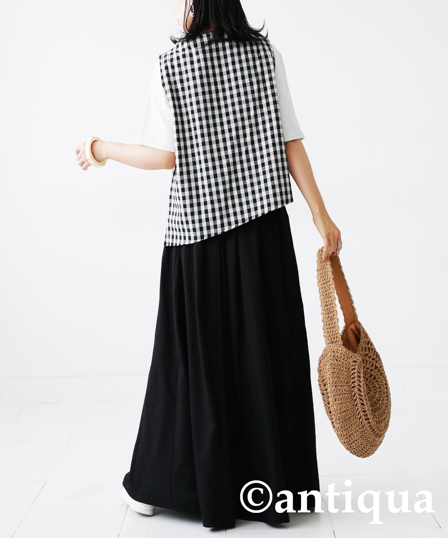 Ladies Gingham checked vest Sleeveless