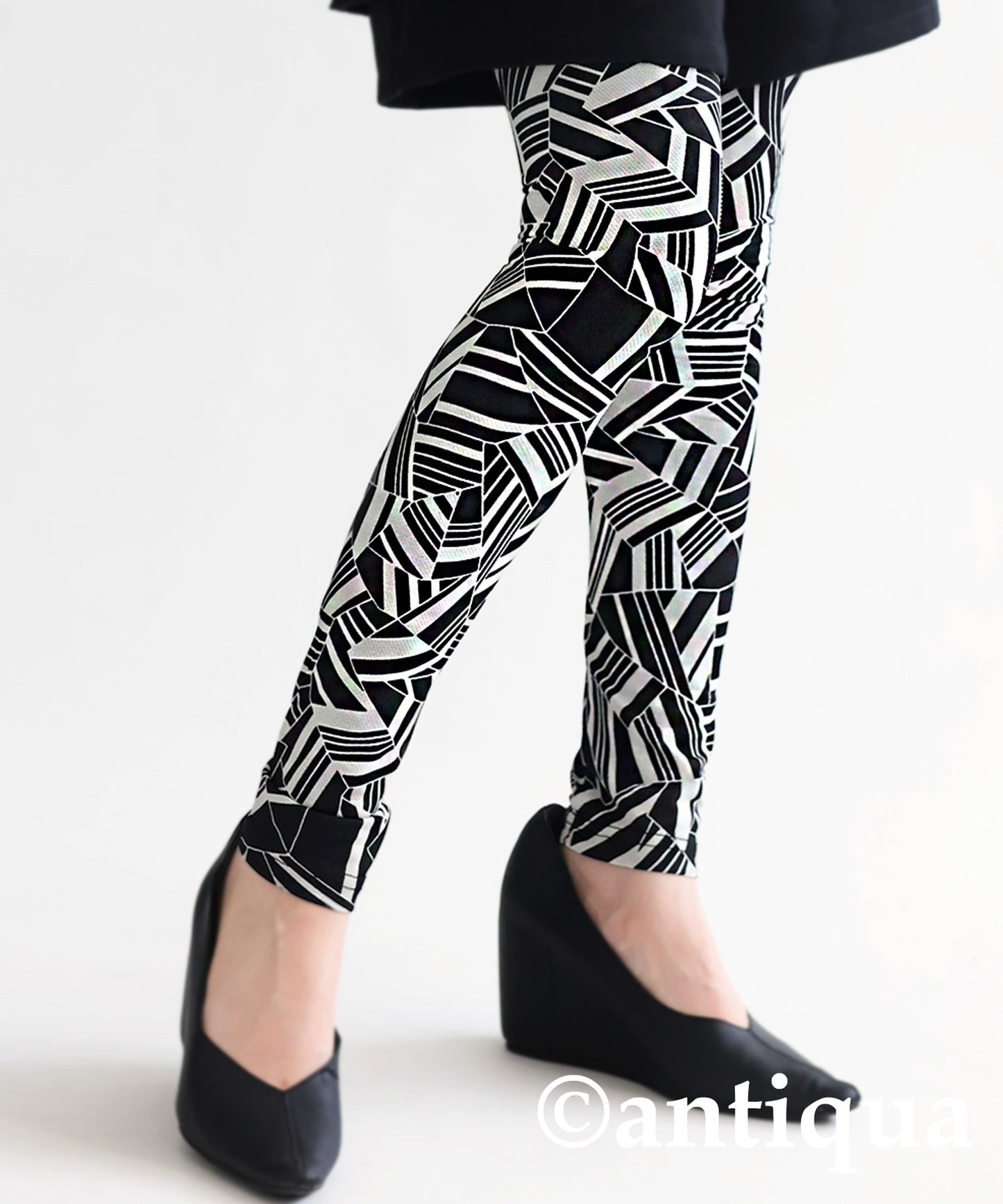 Ladies Full-length Leggings Geometric Pattern Thin fabric