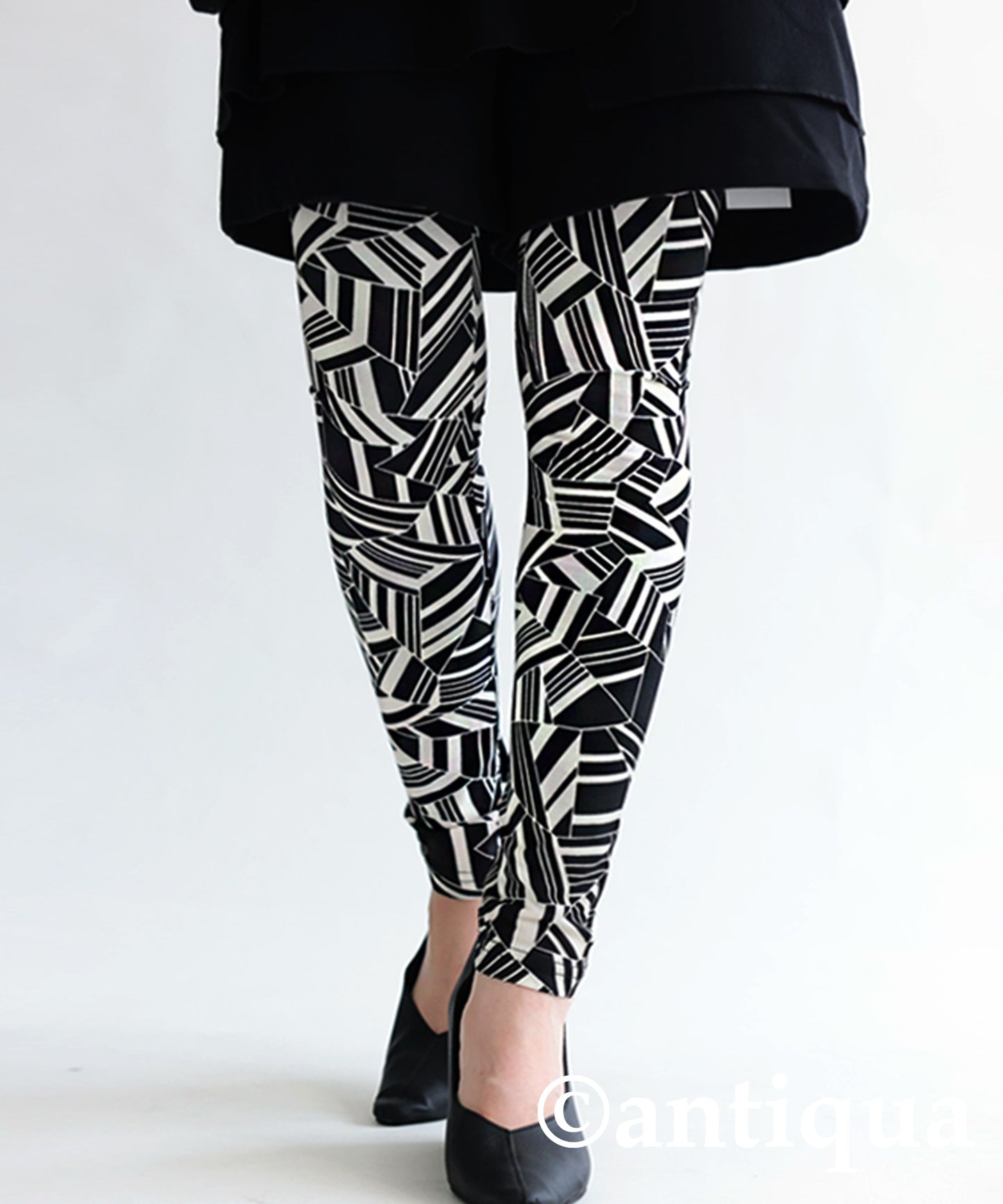 Ladies Full-length Leggings Geometric Pattern Thin fabric