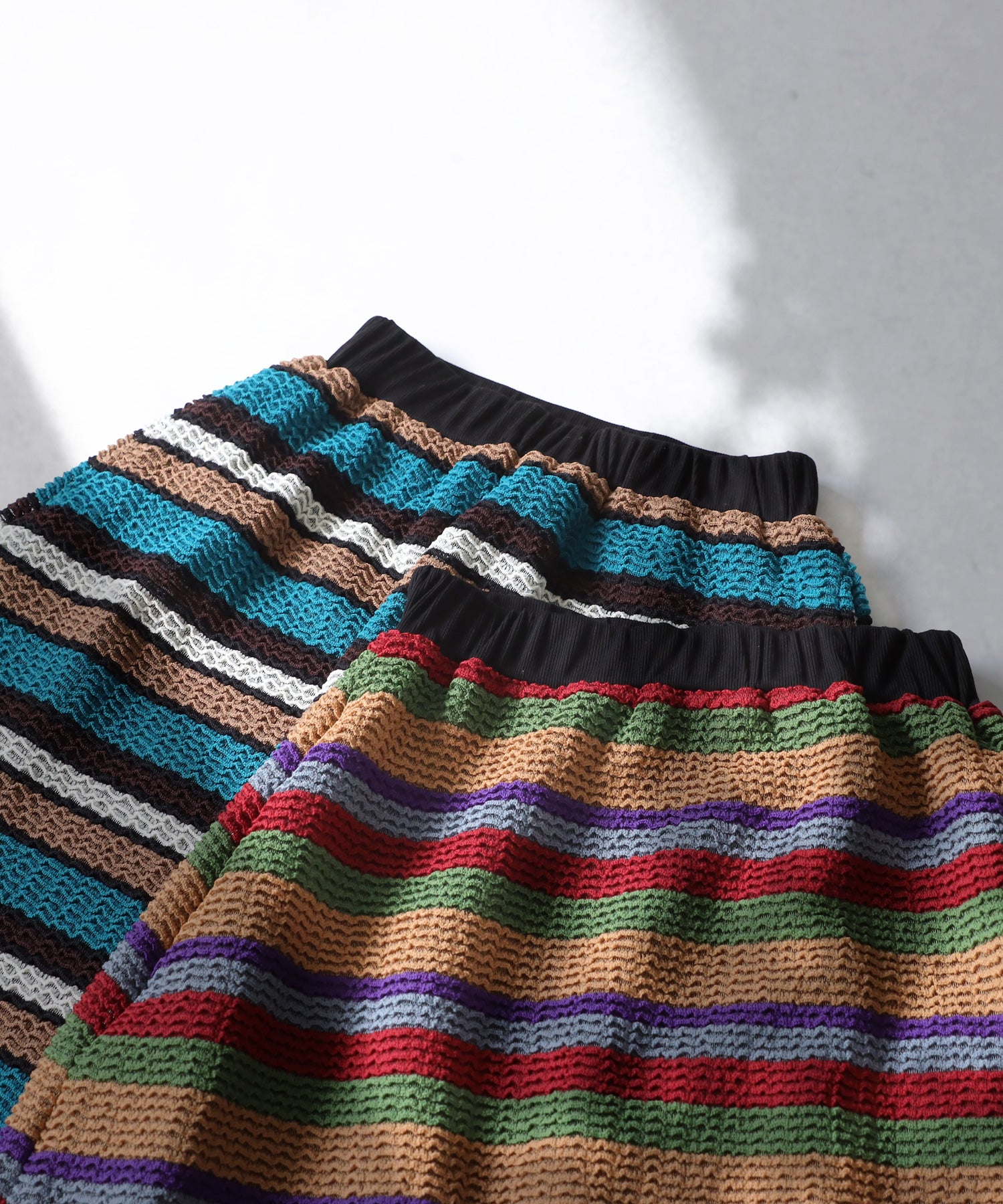 Colorful border knit skirt Ladies
