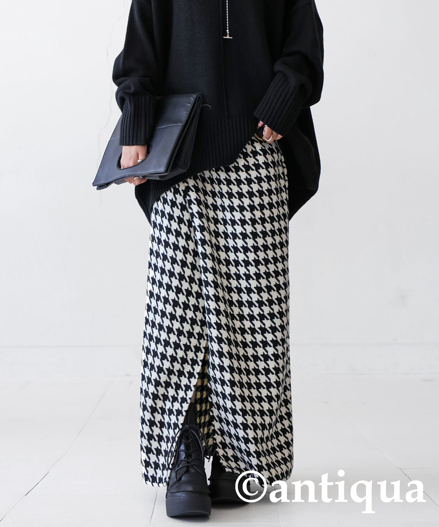 CHIDORI (Houndstooth) Wrap Skirt Ladies