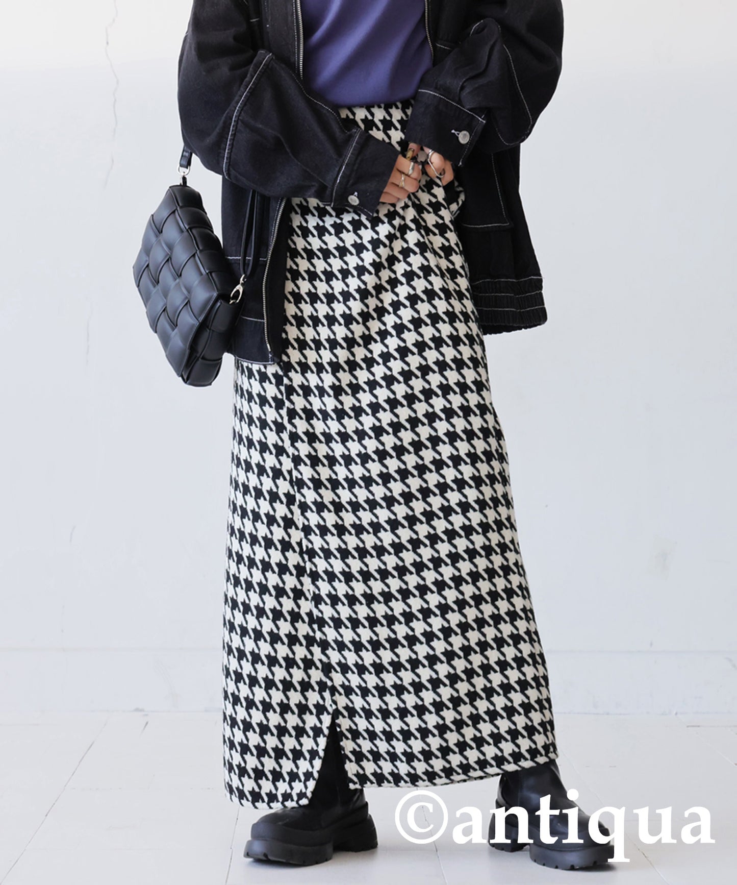 CHIDORI (Houndstooth) Wrap Skirt Ladies