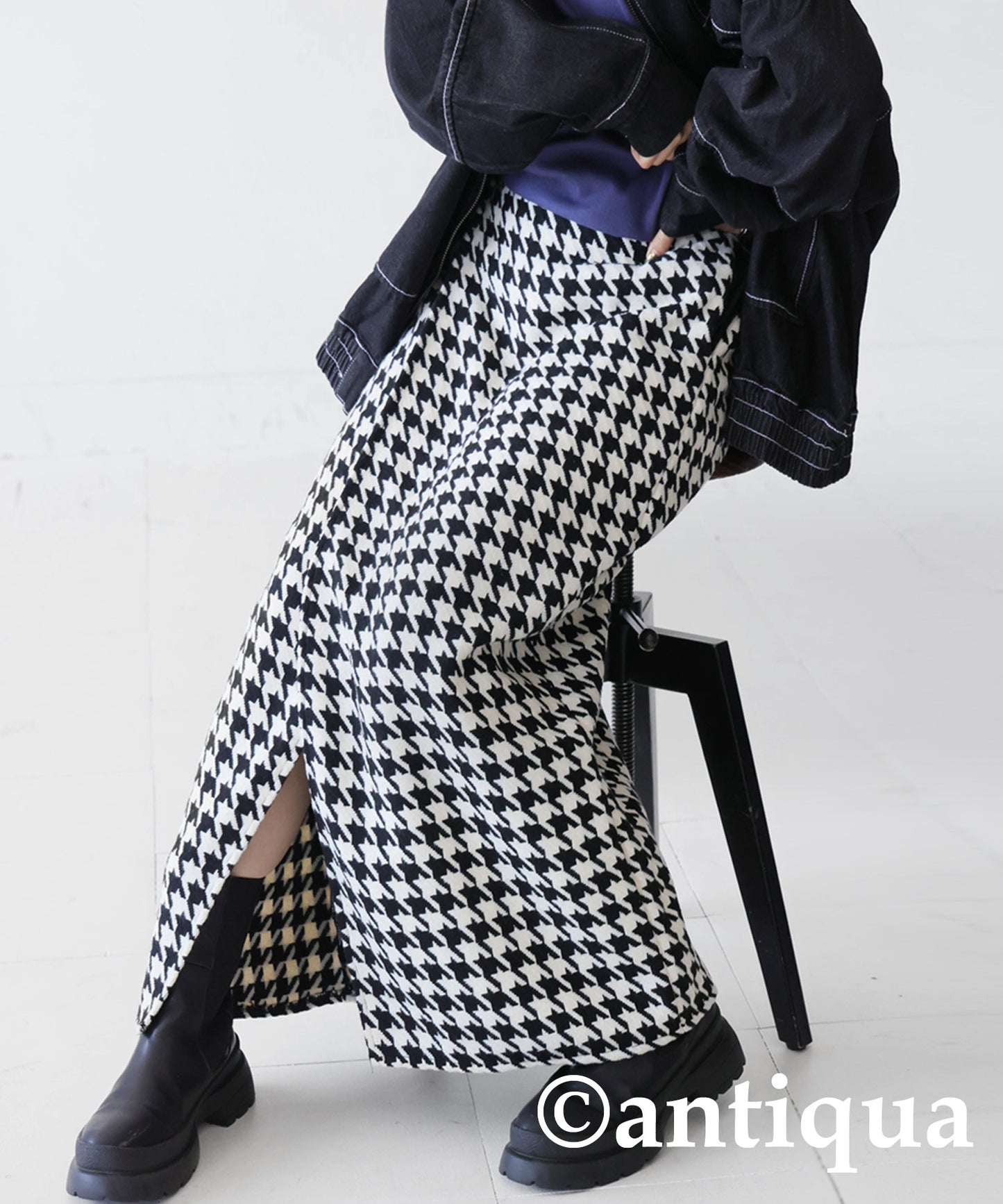 CHIDORI (Houndstooth) Wrap Skirt Ladies