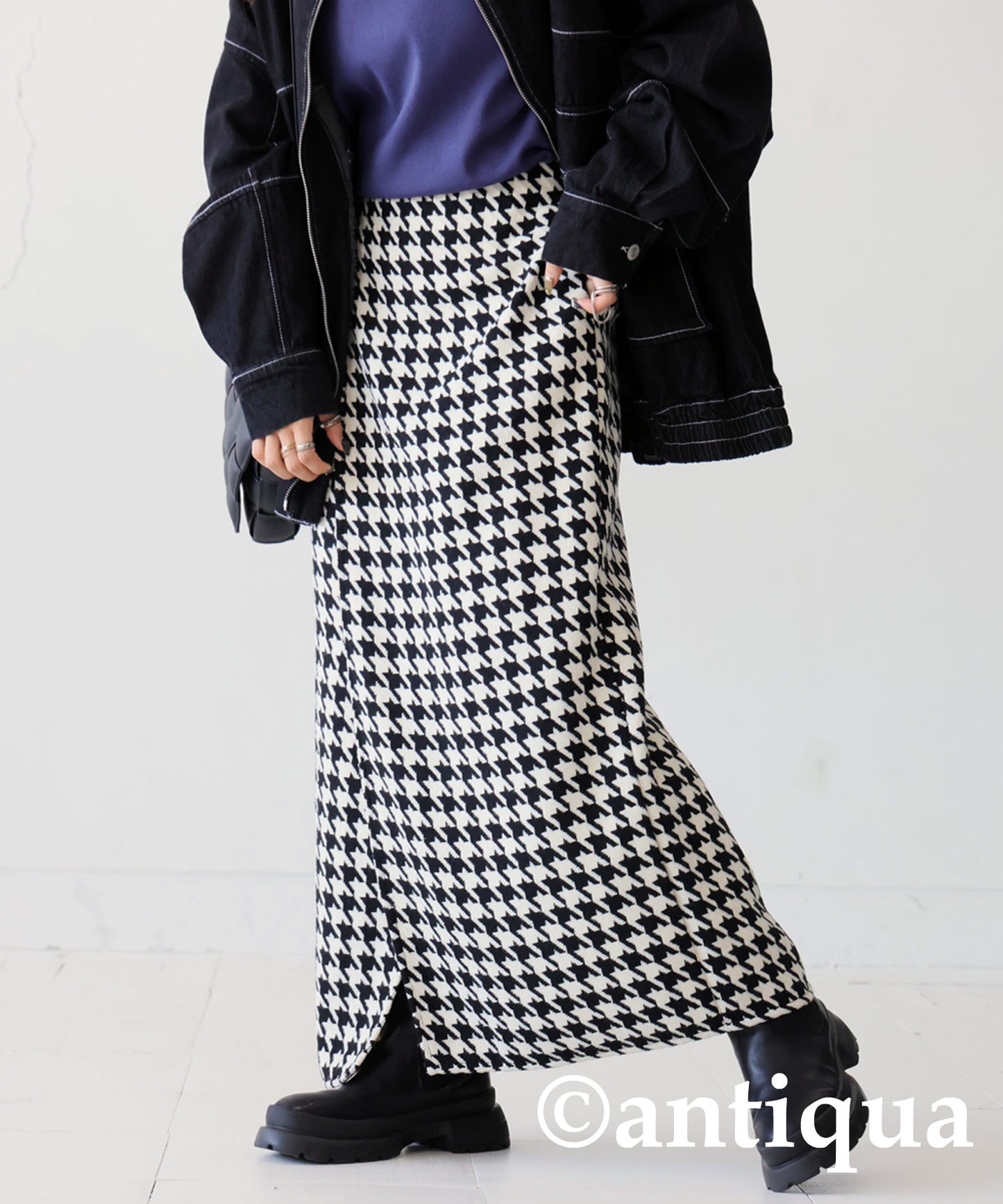 CHIDORI (Houndstooth) Wrap Skirt Ladies