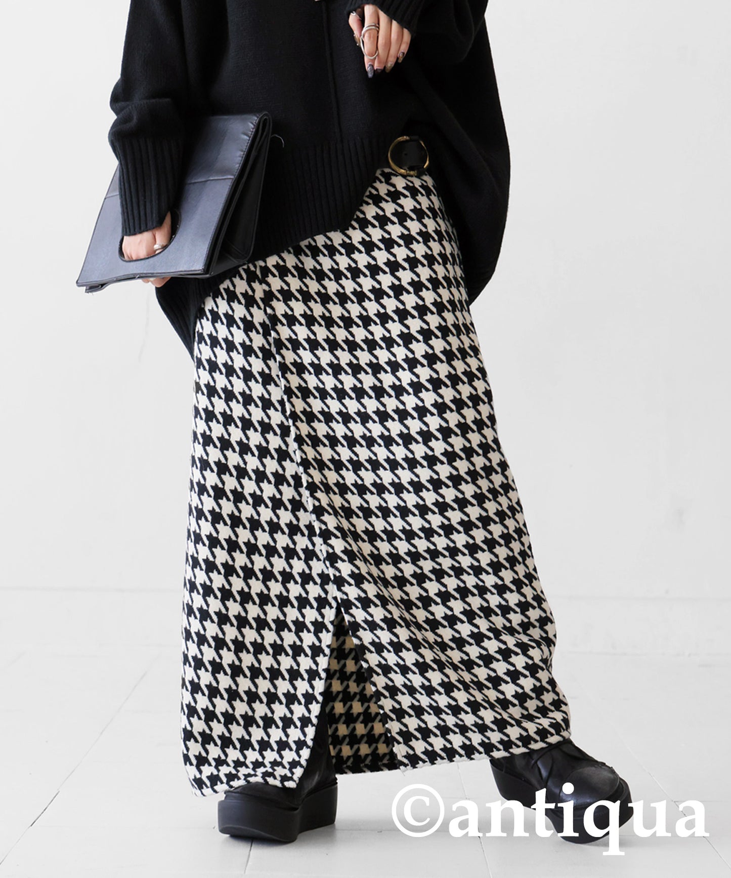 CHIDORI (Houndstooth) Wrap Skirt Ladies