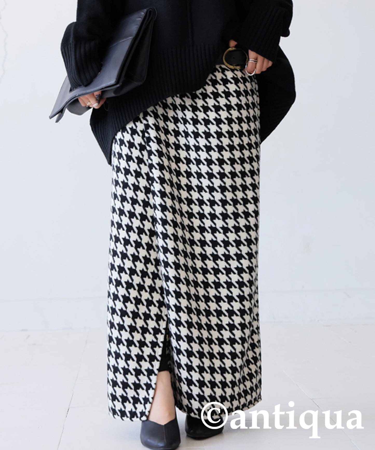 CHIDORI (Houndstooth) Wrap Skirt Ladies