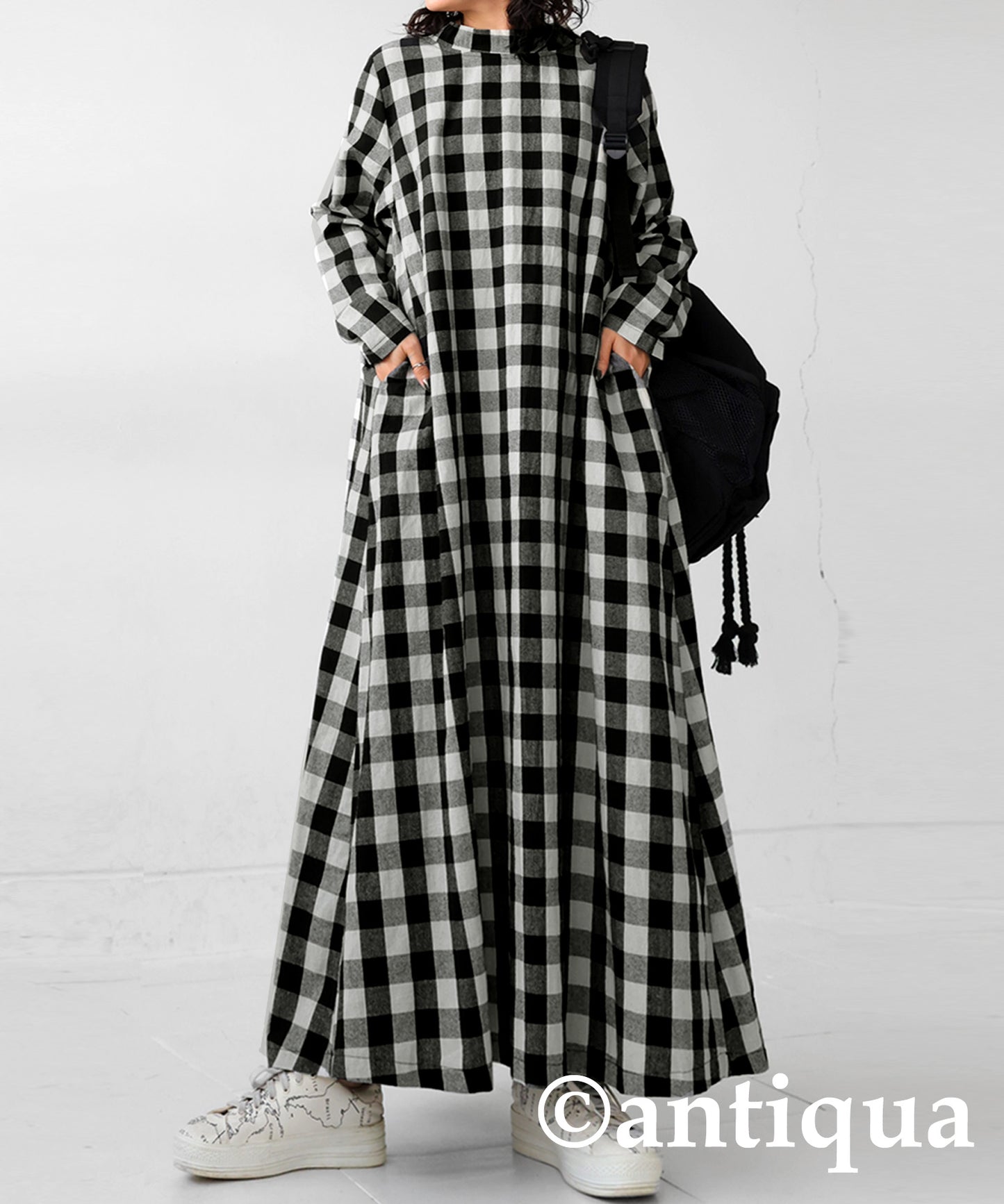 Black Checked Dress Ladies