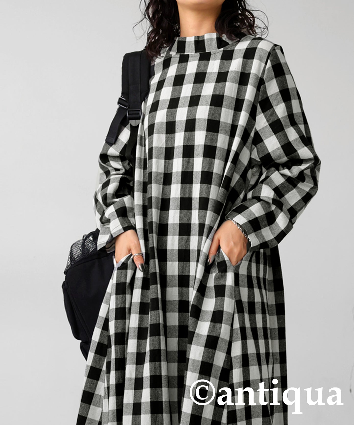 Black Checked Dress Ladies